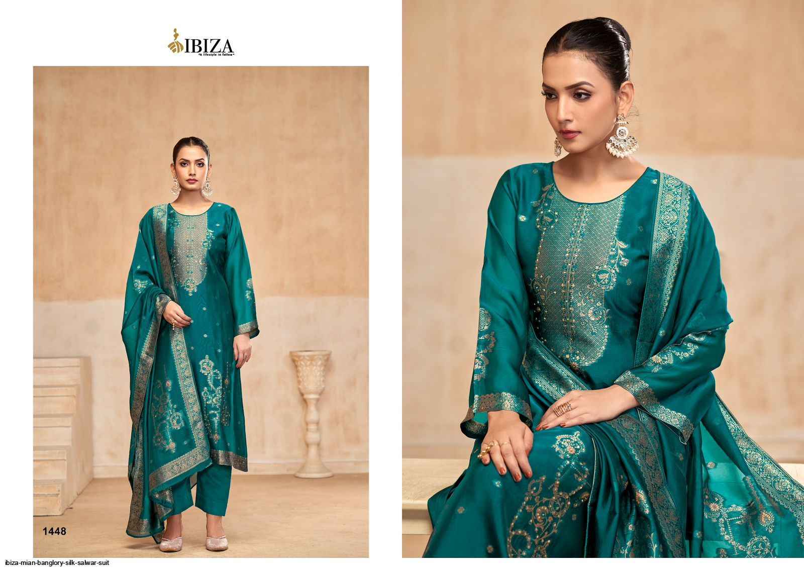 Ibiza Mian Banglory Silk Dress Material 4 pcs Catalogue