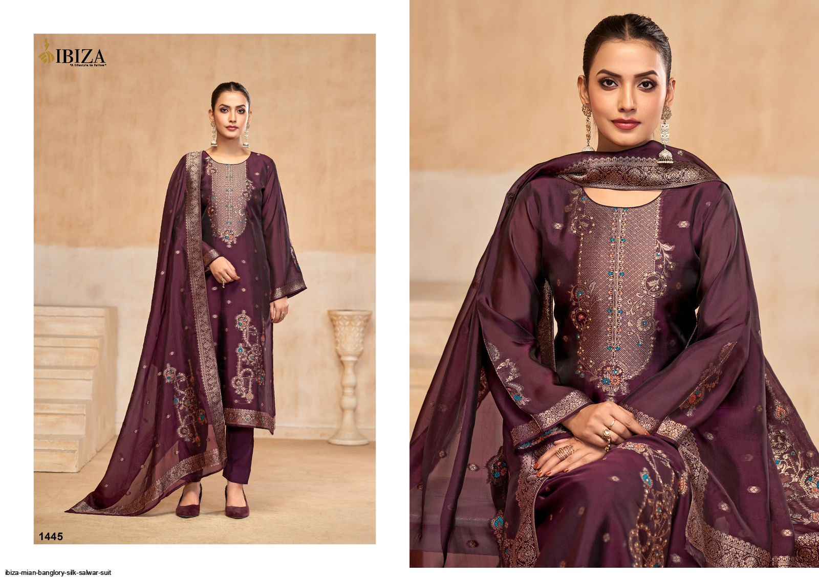 Ibiza Mian Banglory Silk Dress Material 4 pcs Catalogue