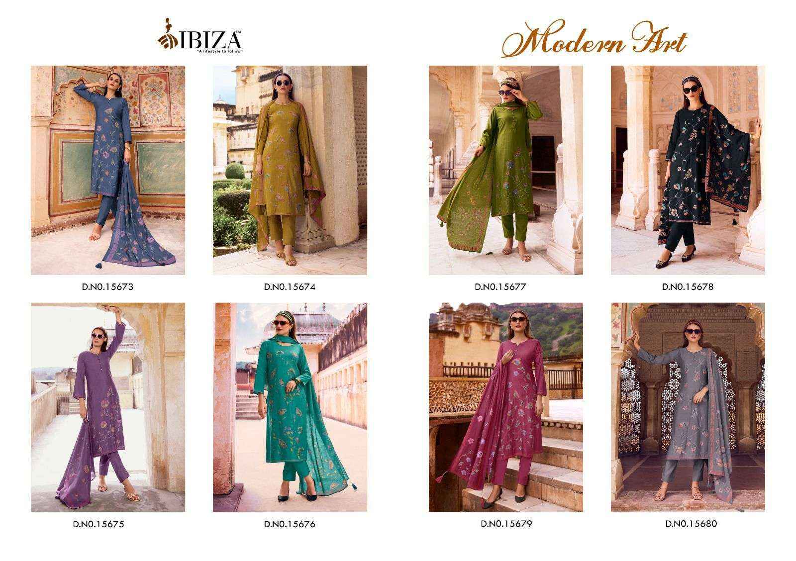Ibiza Modern Art Viscouse Dress Material 8 pcs Catalogue