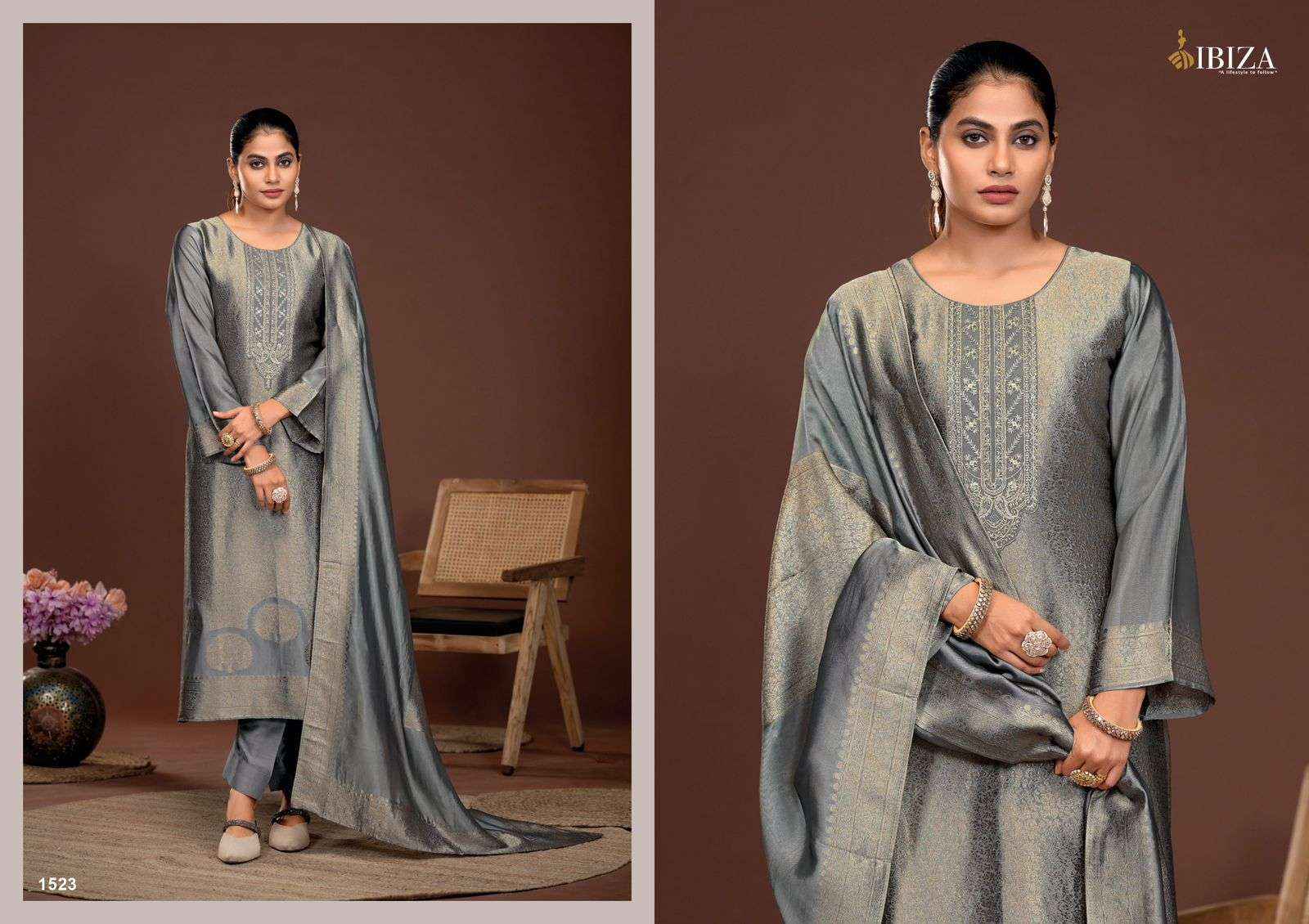Ibiza Sakhi Silk Vol 6 Silk Jacquard Dress Material 4 pcs Catalogue