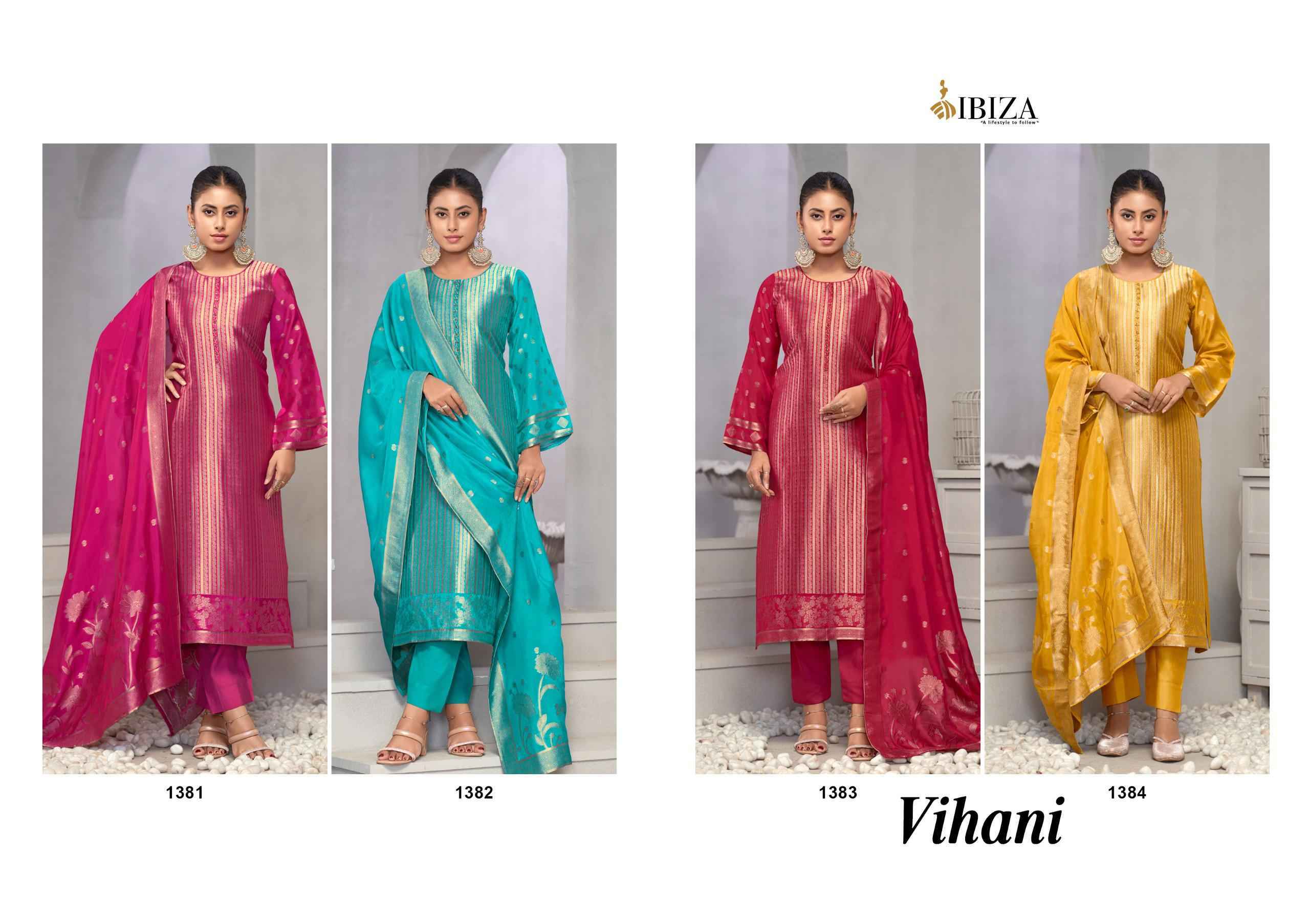 Ibiza Vihani Banglory Silk Dress Material 4 pcs Catalogue