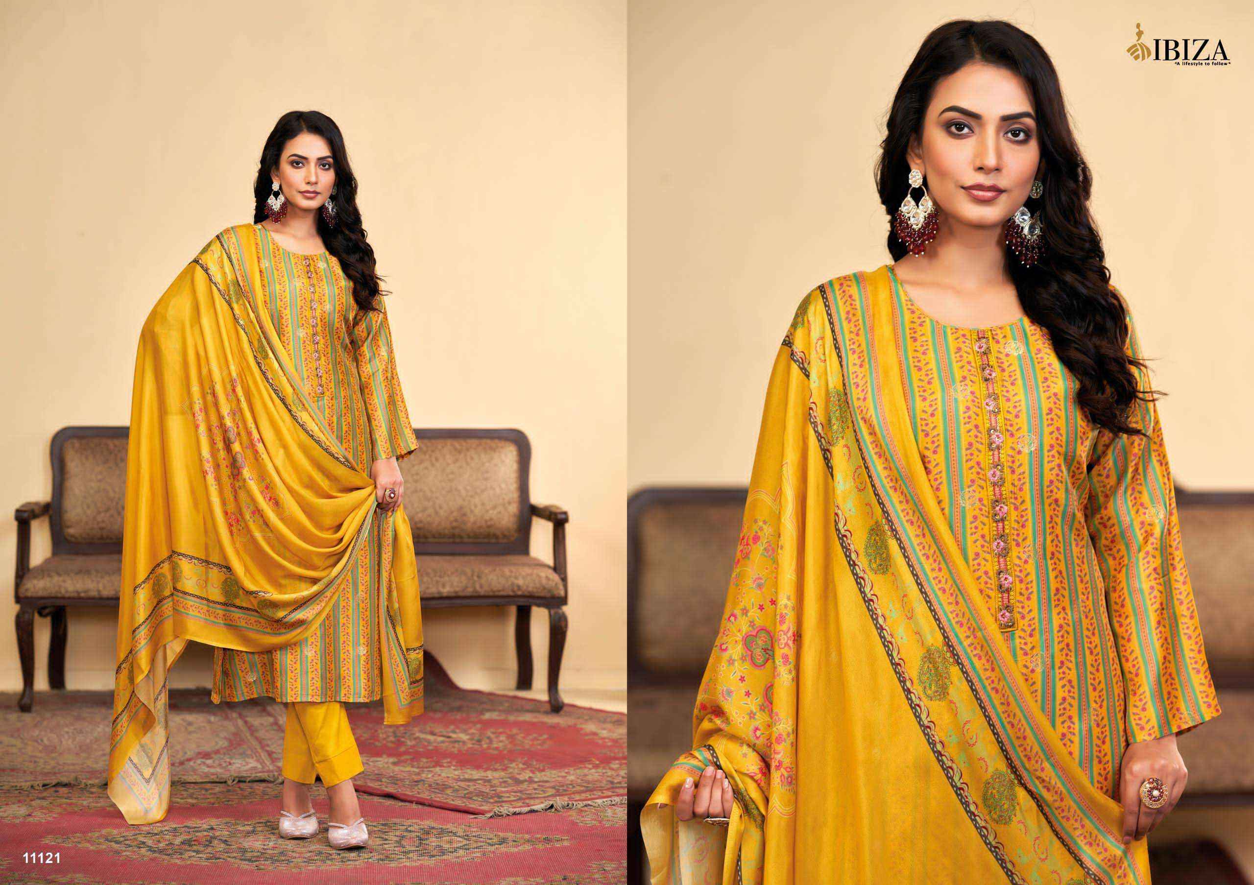 Ibiza Zhibtan Silk Jacquard Dress Material 4 pcs Catalogue