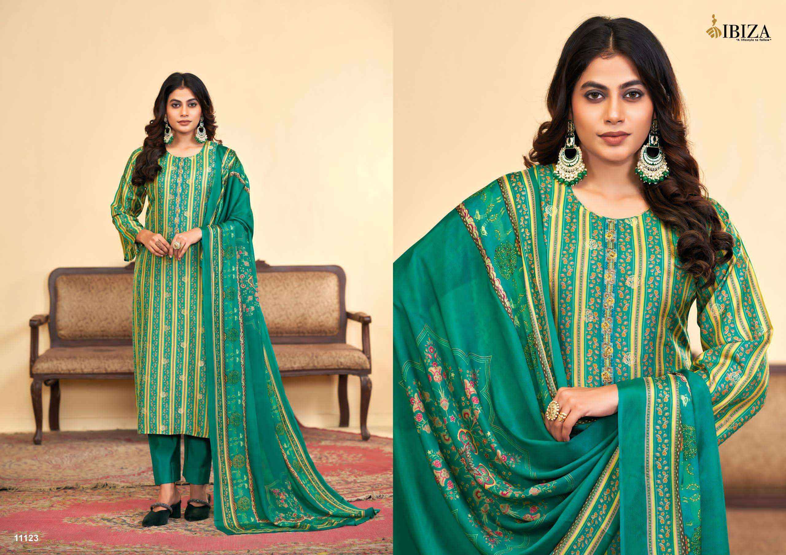 Ibiza Zhibtan Silk Jacquard Dress Material 4 pcs Catalogue