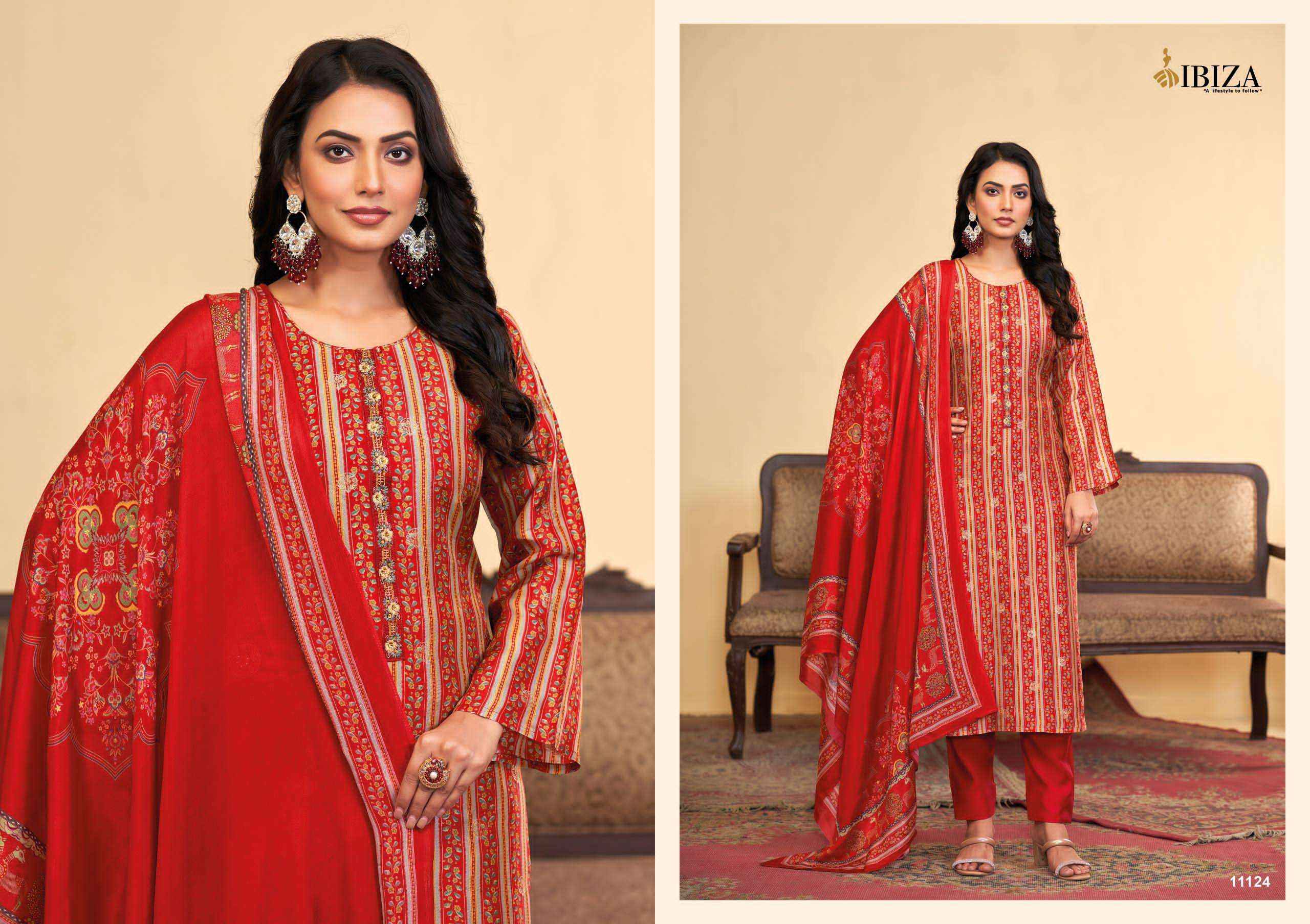 Ibiza Zhibtan Silk Jacquard Dress Material 4 pcs Catalogue