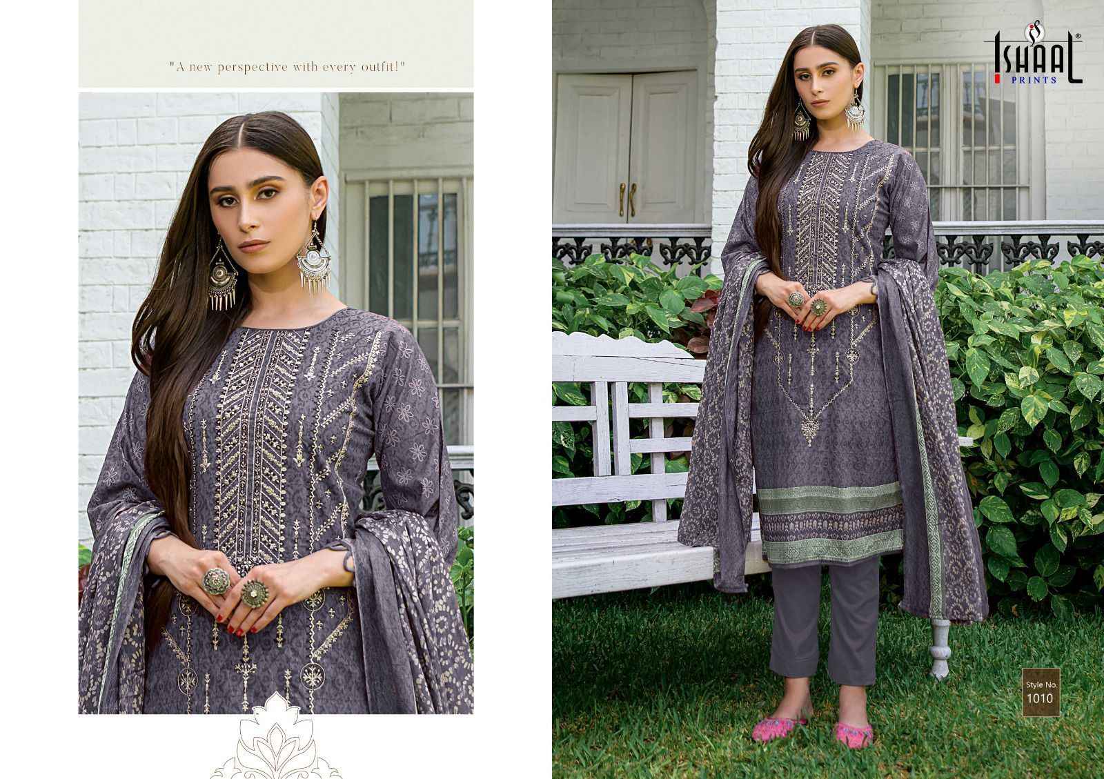 Ishaal Embroidered Combo 2024 Lawn Dress Material 10 pcs Catalogue