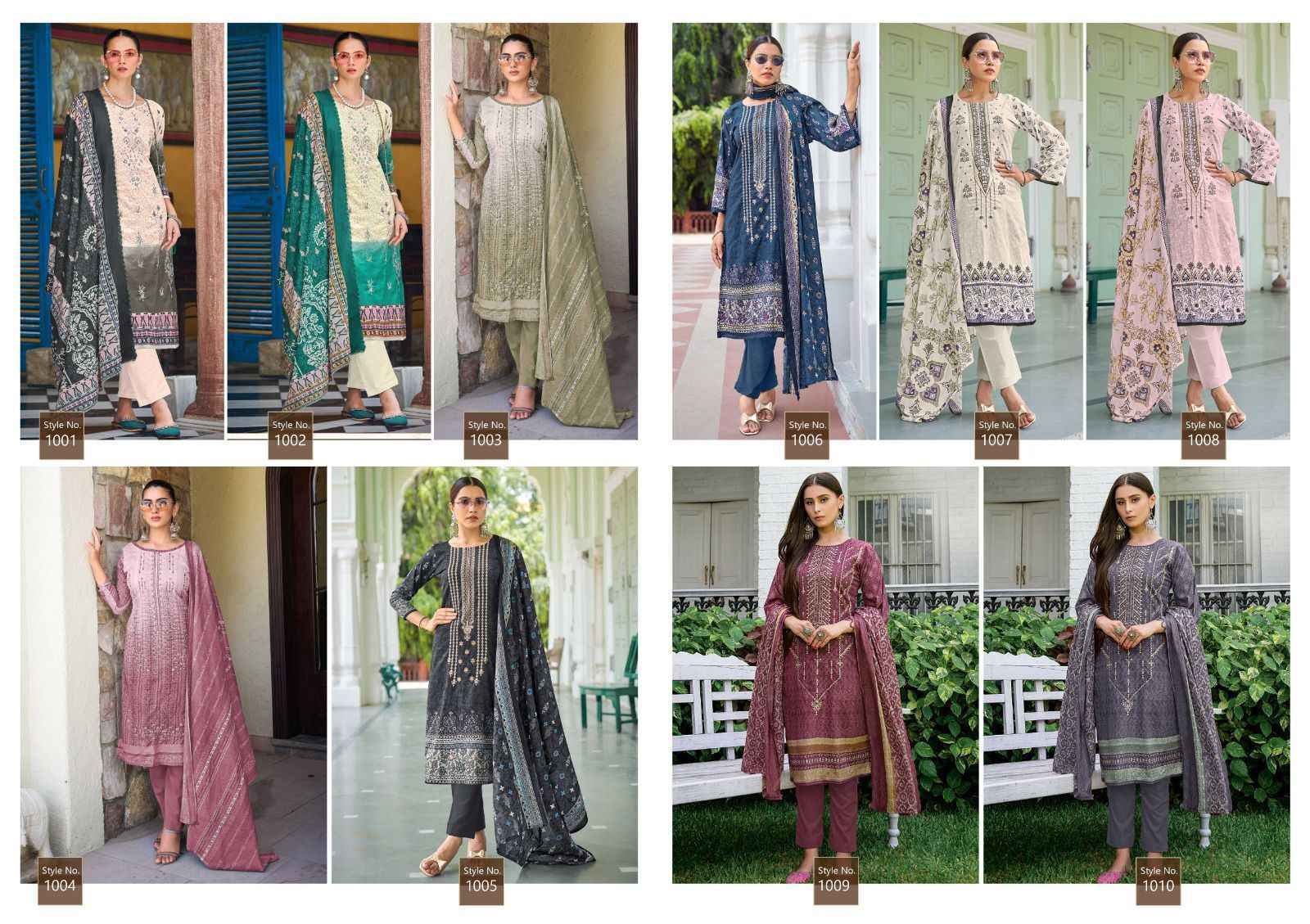 Ishaal Embroidered Combo 2024 Lawn Dress Material 10 pcs Catalogue