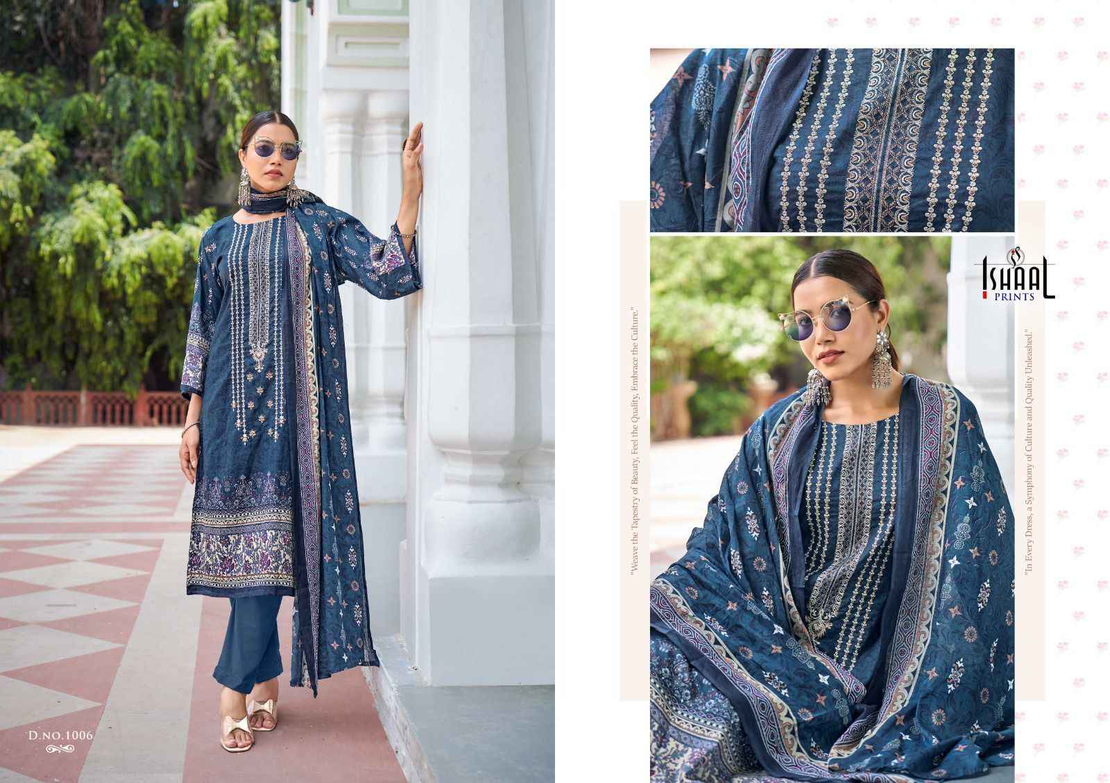 Ishaal Embroidered Combo 2024 Lawn Dress Material 10 pcs Catalogue