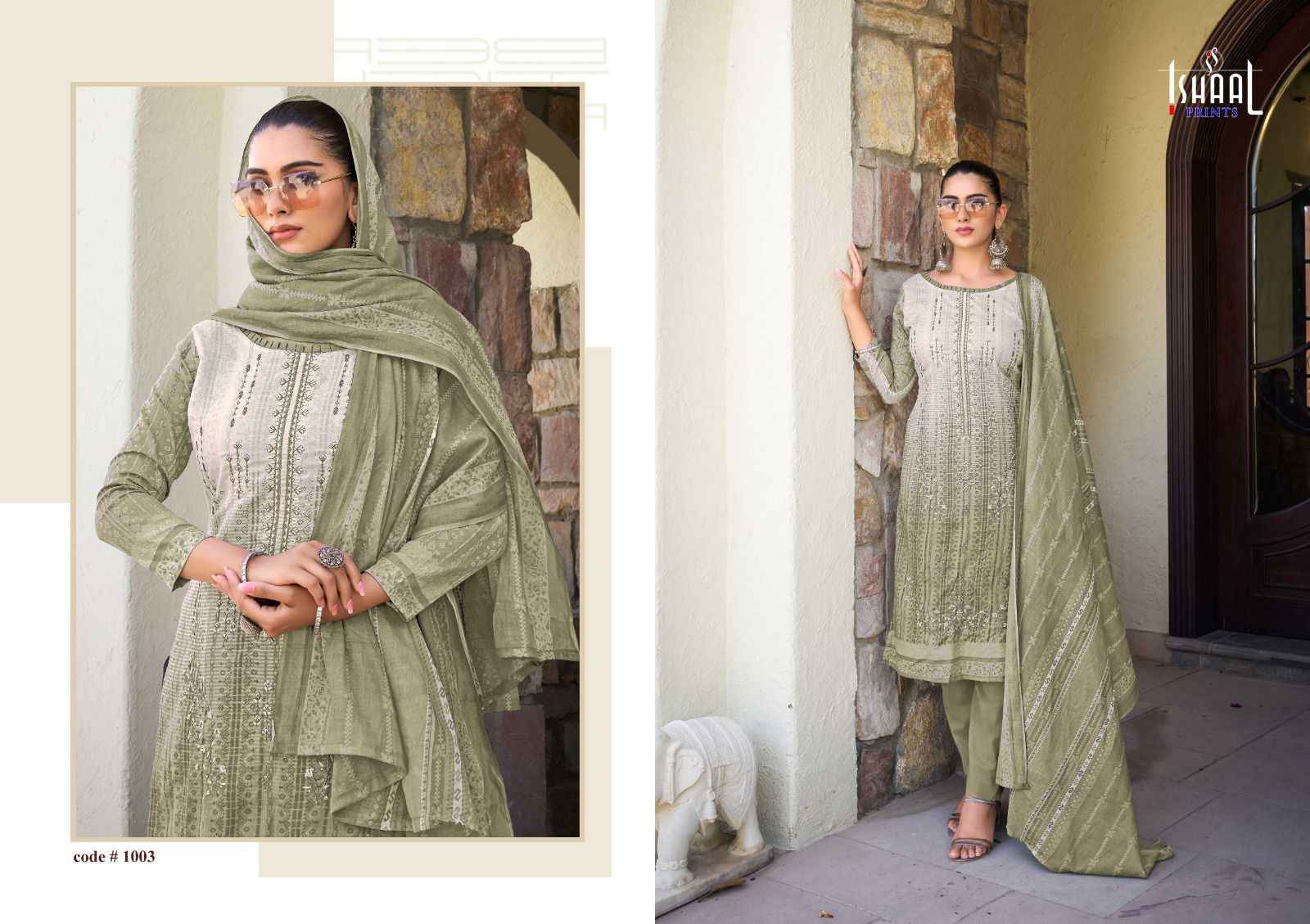 Ishaal Embroidered Combo 2024 Lawn Dress Material 10 pcs Catalogue