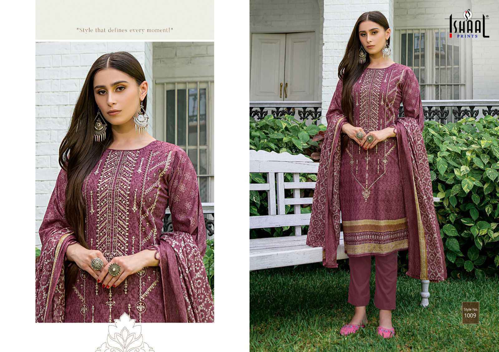 Ishaal Embroidered Combo 2024 Lawn Dress Material 10 pcs Catalogue