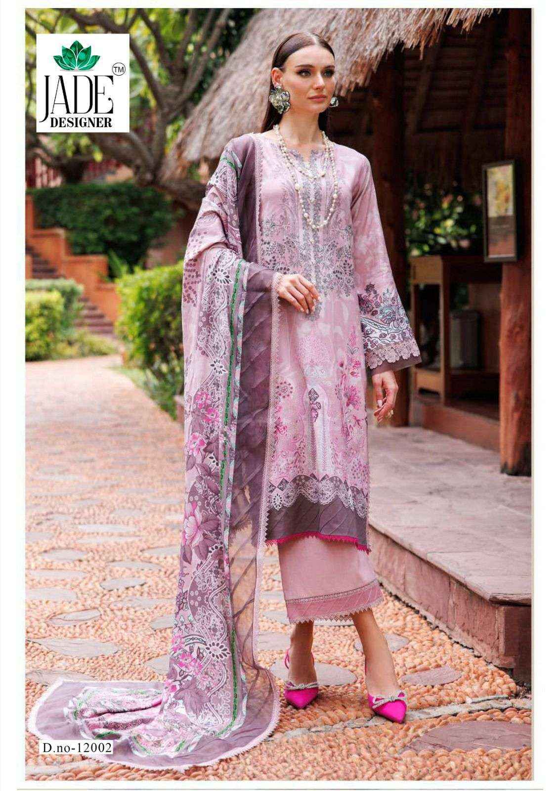 Jade Crimson Exclusive Heavy Lawn Collection Vol 12 Cotton Dress Material 6 pc Cataloge