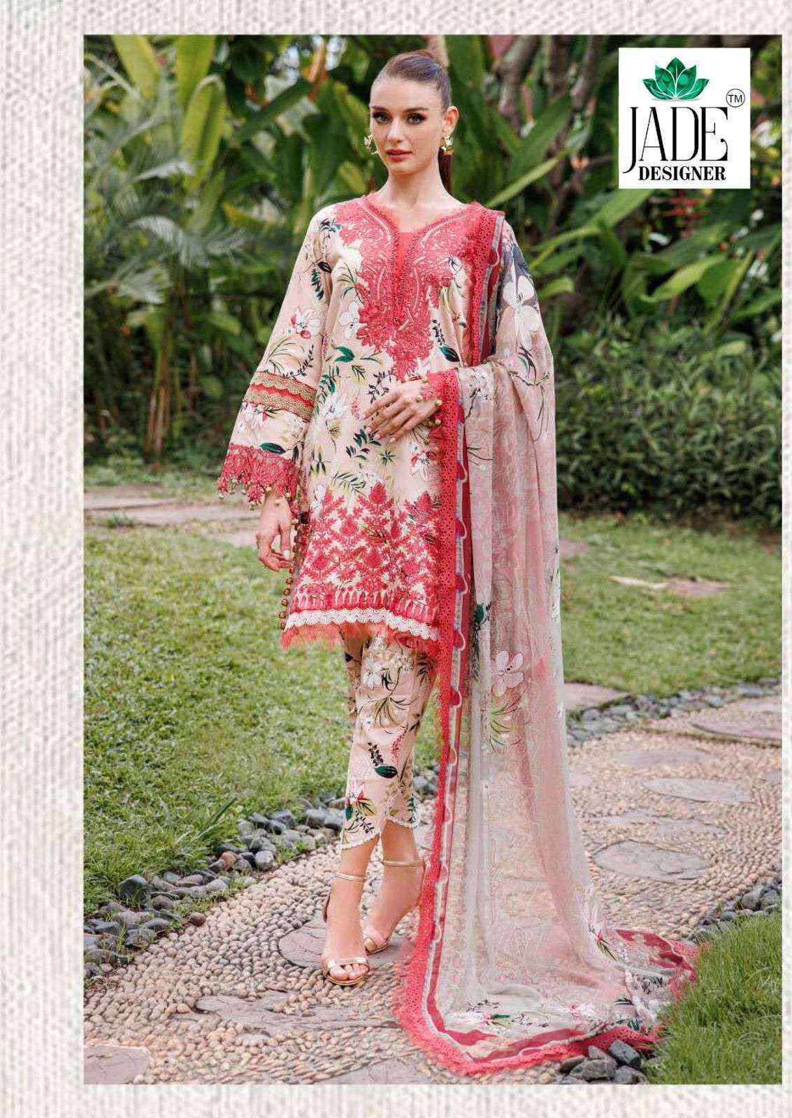 Jade Crimson Exclusive Heavy Lawn Collection Vol 12 Cotton Dress Material 6 pc Cataloge