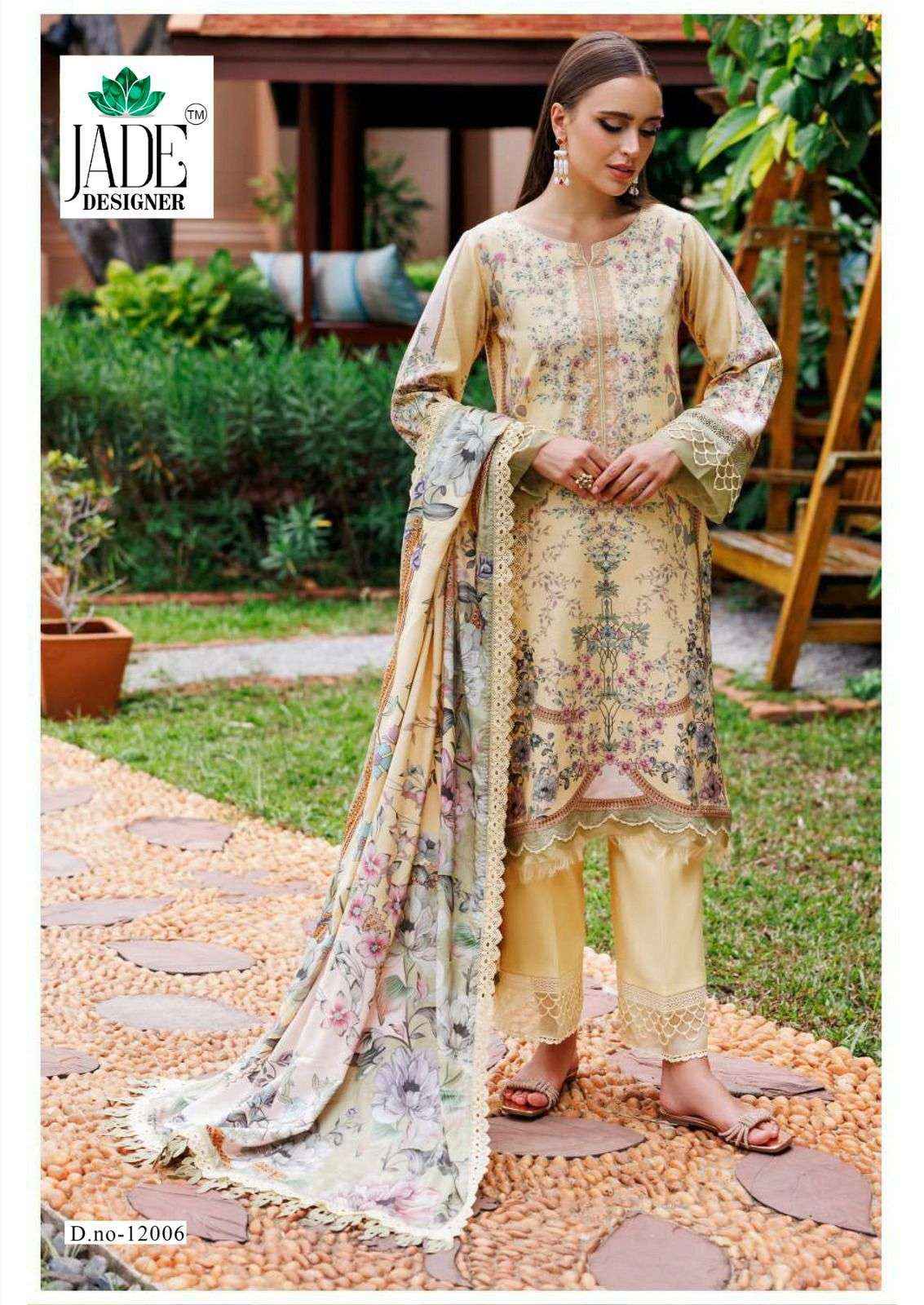 Jade Crimson Exclusive Heavy Lawn Collection Vol 12 Cotton Dress Material 6 pc Cataloge