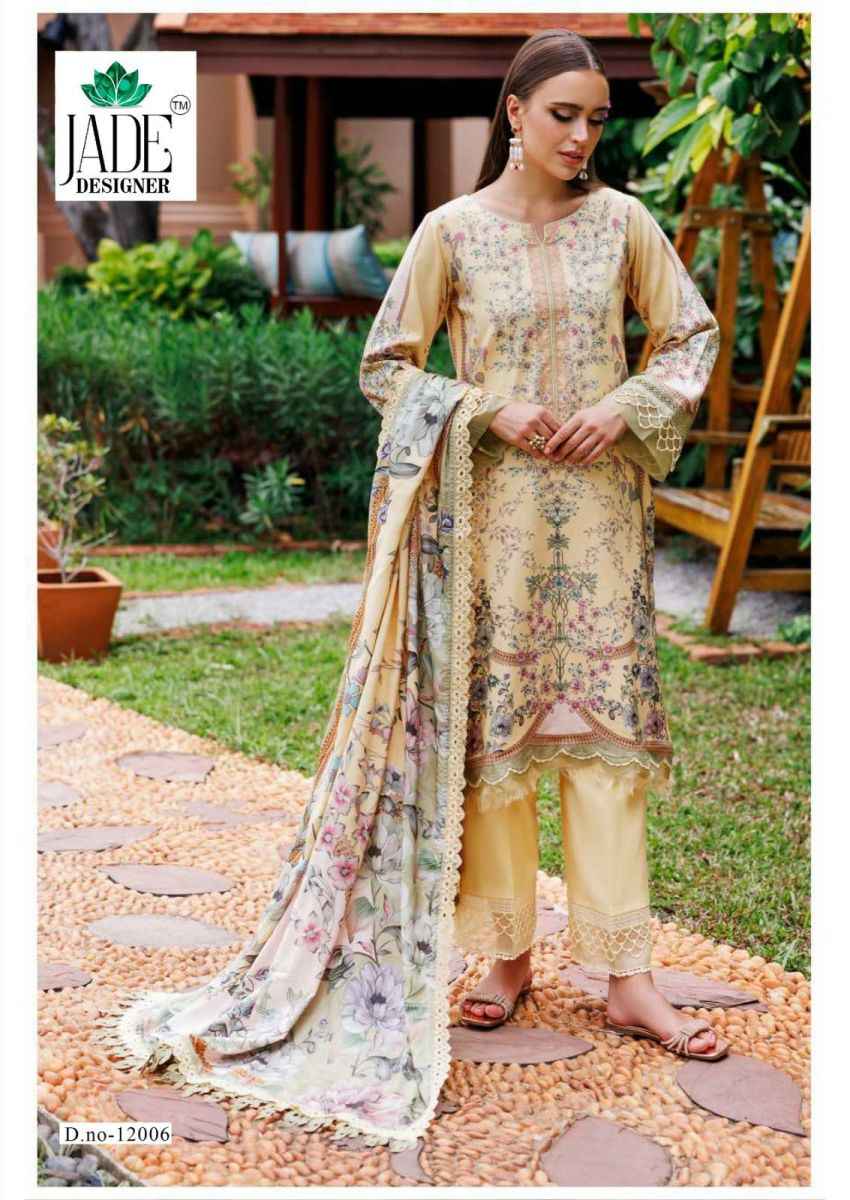 Jade Crimson Exclusive Heavy Lawn Vol 12 Cotton Dress Material 6 pc Cataloge