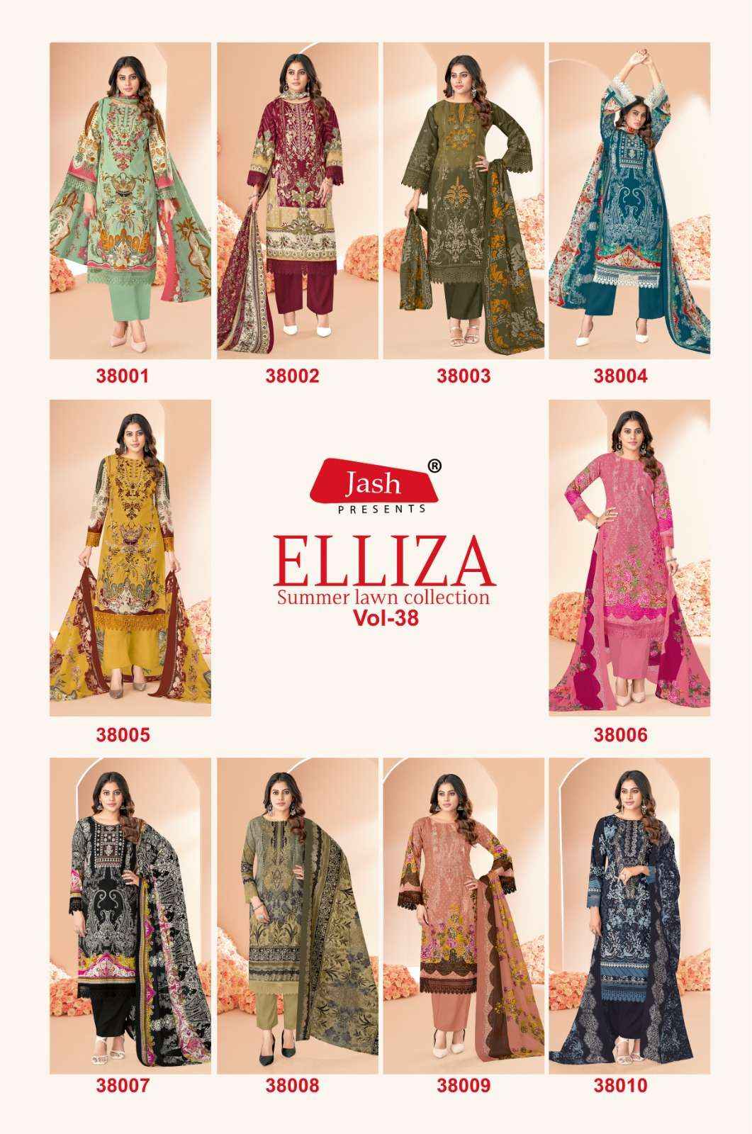Jash Elliza Vol 38 Cotton Dress Material 10 pcs Catalogue