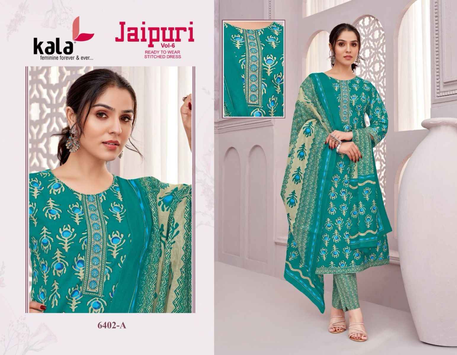 Kala Jaipuri Vol 6 Readymade Cotton Dress 12 Pc Catalog