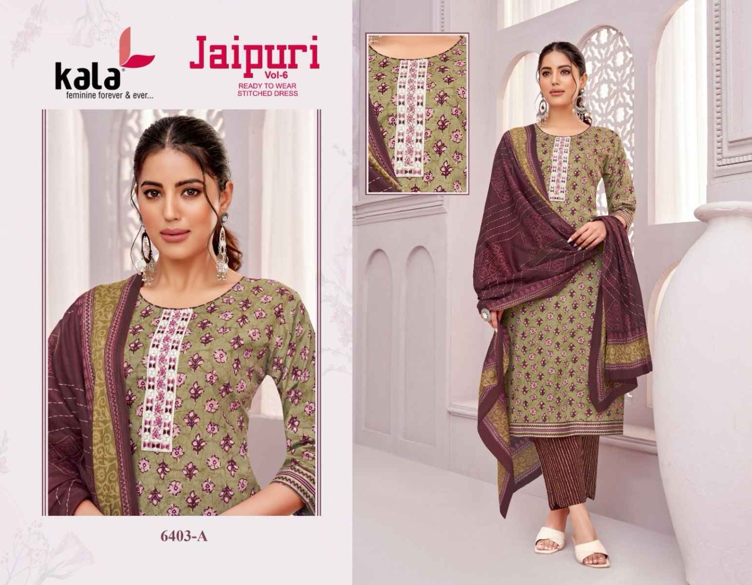 Kala Jaipuri Vol 6 Readymade Cotton Dress 12 Pc Catalog