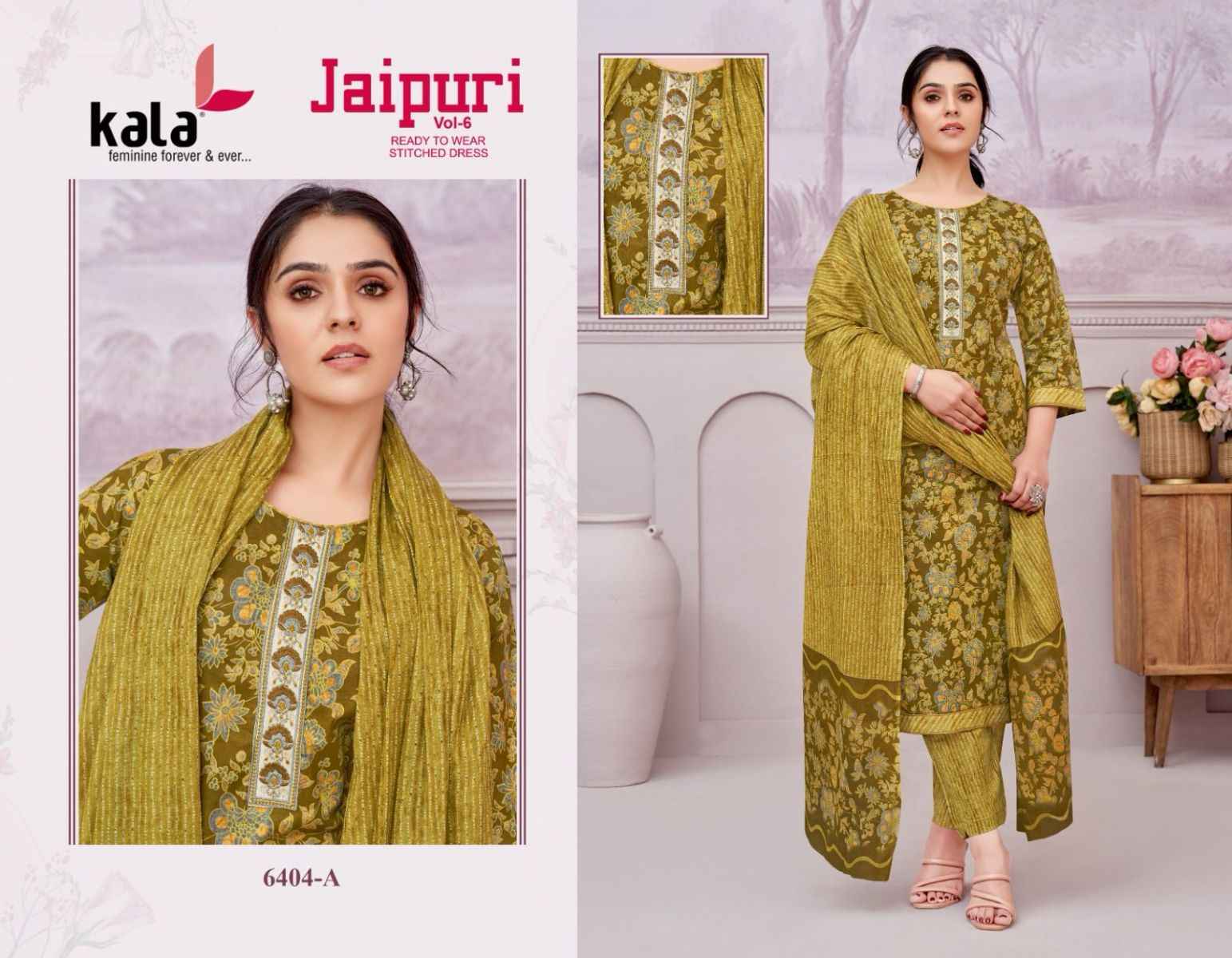 Kala Jaipuri Vol 6 Readymade Cotton Dress 12 Pc Catalog