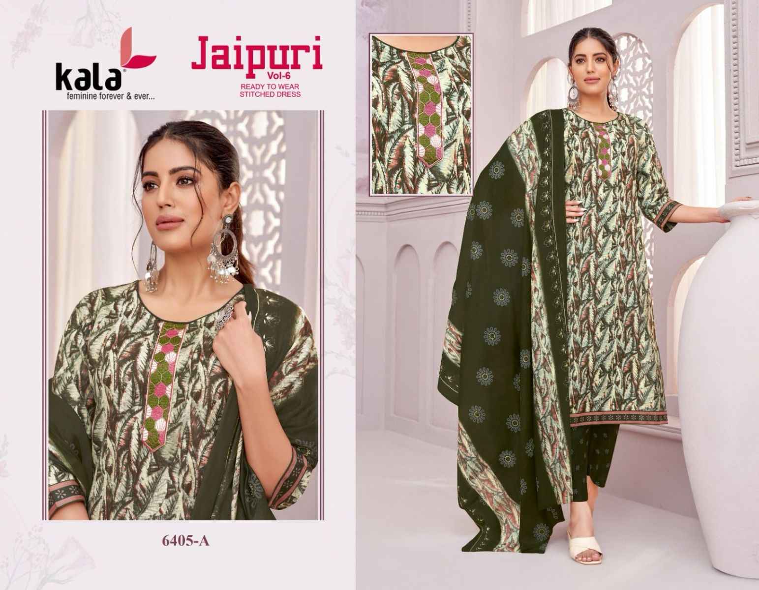 Kala Jaipuri Vol 6 Readymade Cotton Dress 12 Pc Catalog