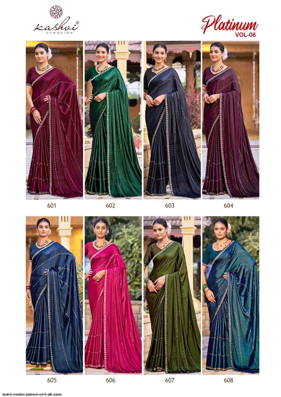 Kashvi Platinum Vol 6 Silk Saree 8 pcs Catalogue