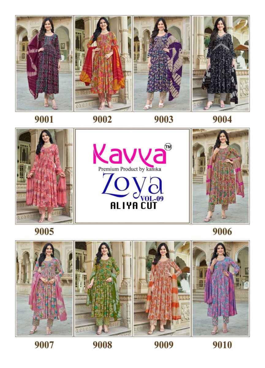 Kavya Zoya Vol 9 Rayon Kurti Combo 10 pcs Catalogue