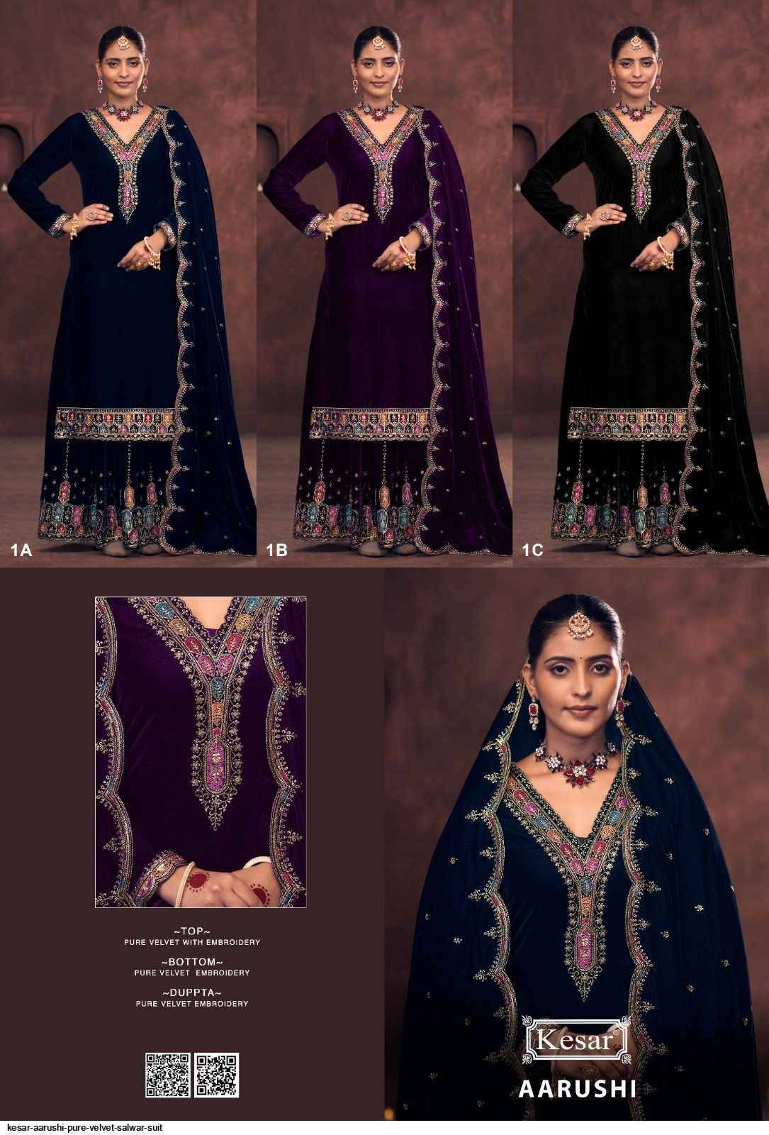 Kesar Aarushi Velvet Dress Material 3 pcs Catalogue