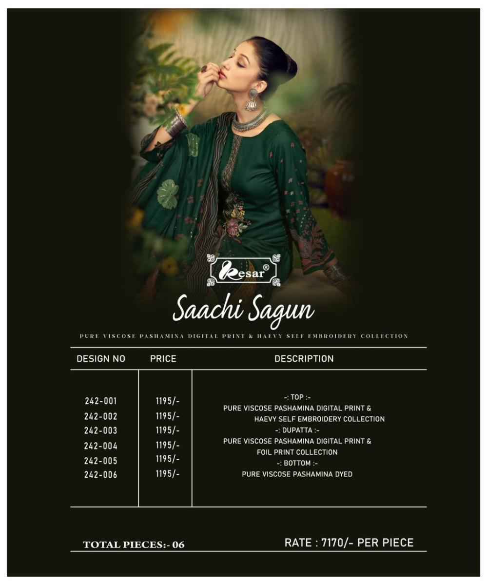Kesar Saachi Sagun Viscouse Pashmina Dress Material 6 pcs Catalogue