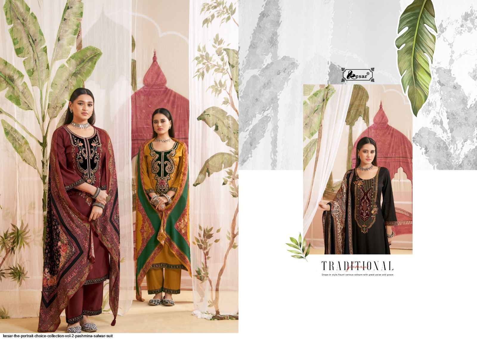 Kesar The Portrait Choice Collection Vol 2 Pashmina Dress Material 4 pcs Catalogue