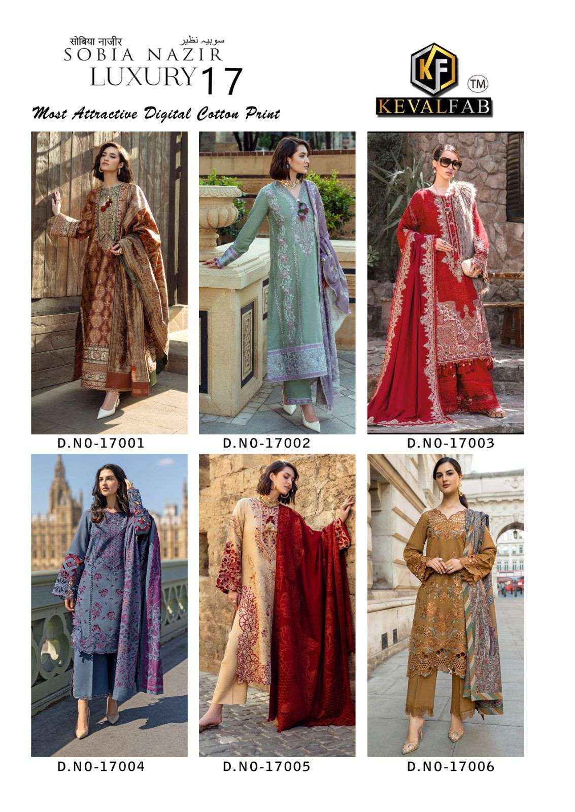 Keval Fab Sobia Nazir Vol 17 Cotton Dress Material 6 pcs Cataloge