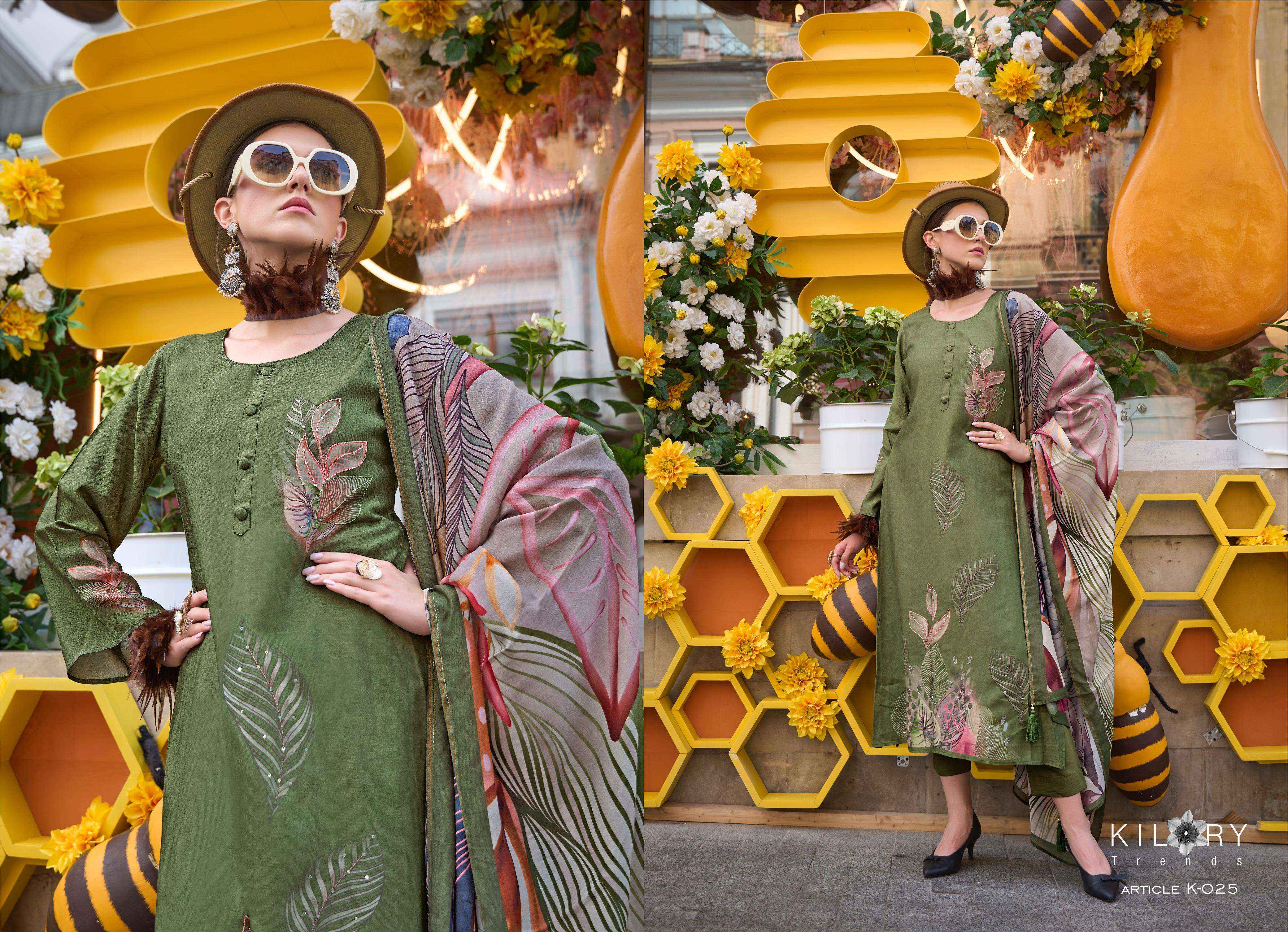 Kilory Trendz Grazia Muslin Dress Material 6 pcs Catalogue