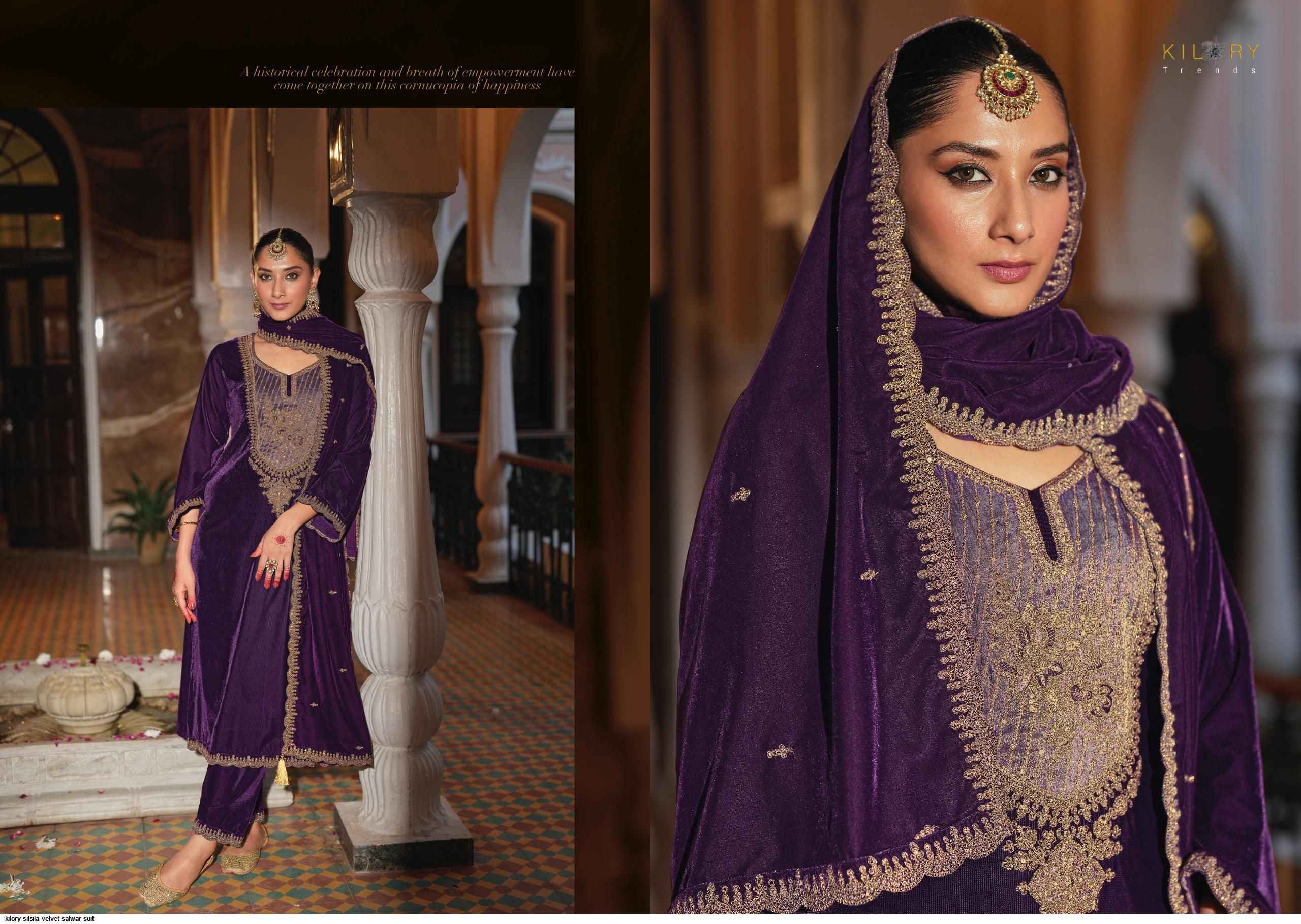 Kilory Trendz Silsila Velvet Dress Material 6 pcs Catalogue