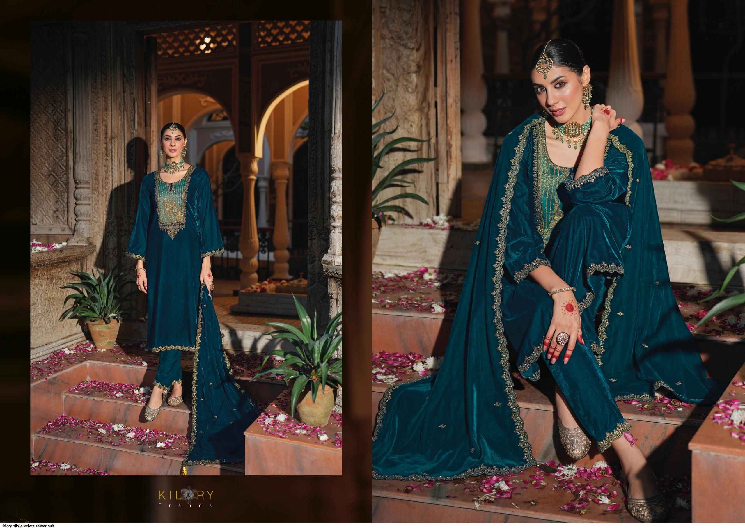 Kilory Trendz Silsila Velvet Dress Material 6 pcs Catalogue