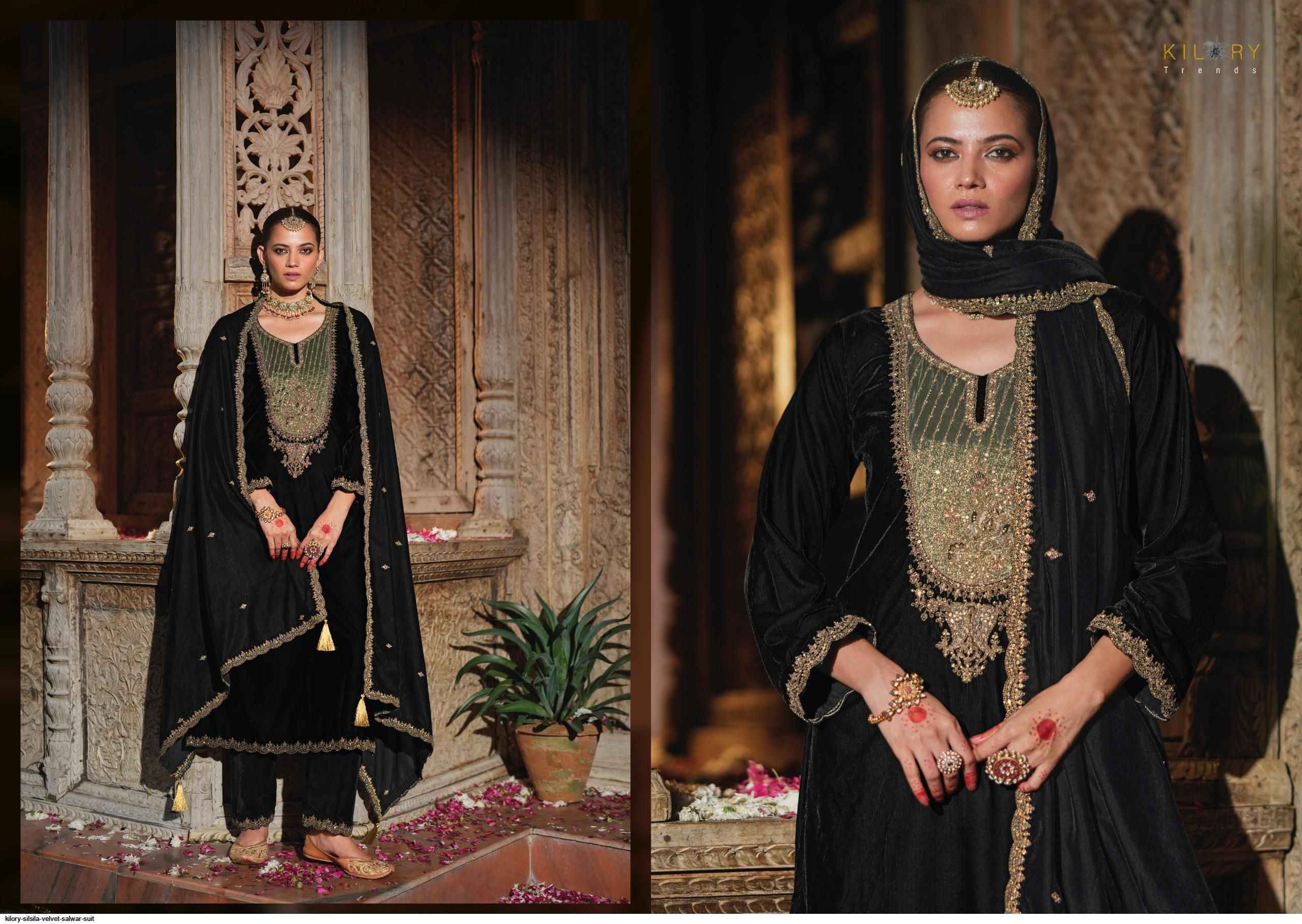 Kilory Trendz Silsila Velvet Dress Material 6 pcs Catalogue