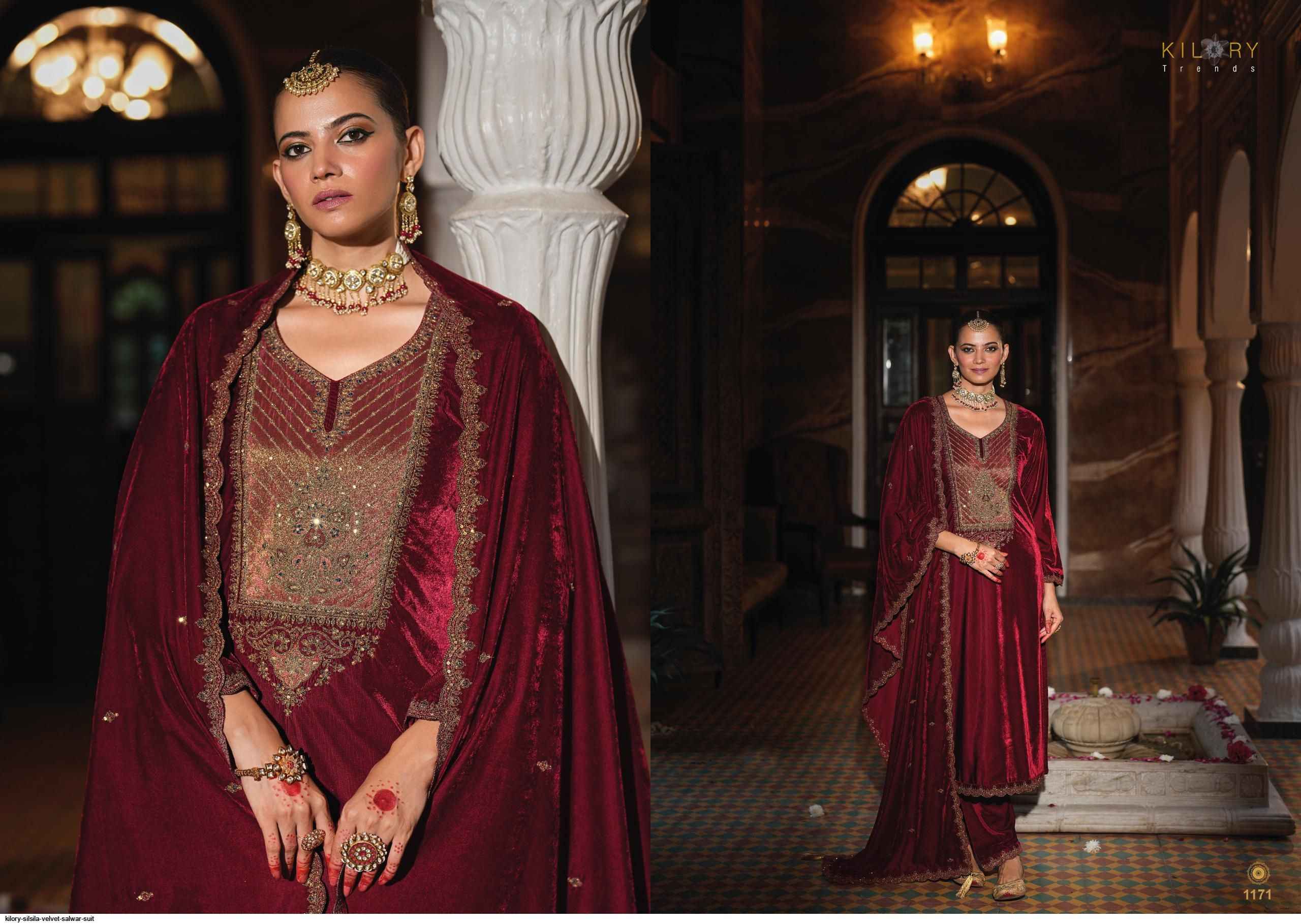 Kilory Trendz Silsila Velvet Dress Material 6 pcs Catalogue