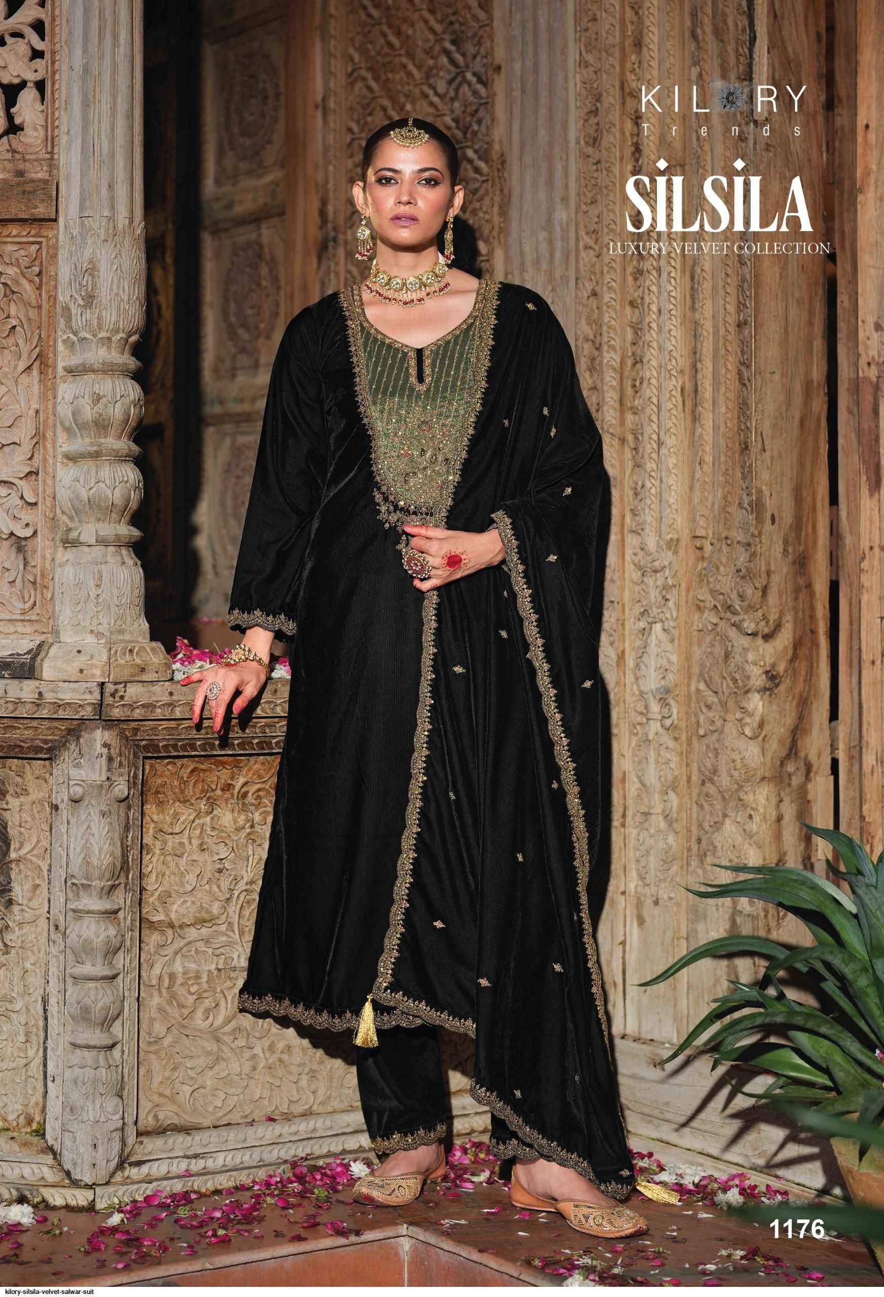 Kilory Trendz Silsila Velvet Dress Material 6 pcs Catalogue