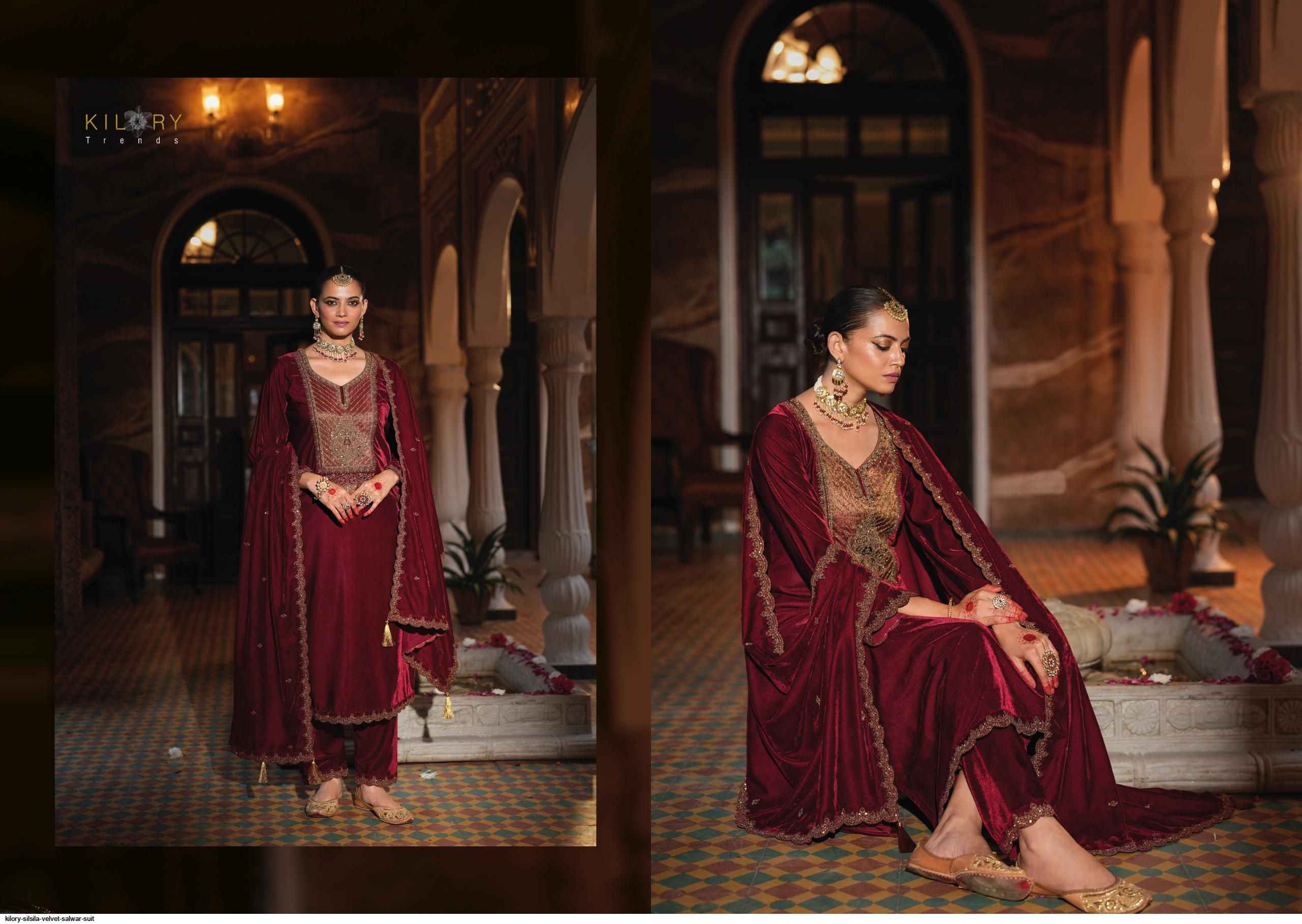 Kilory Trendz Silsila Velvet Dress Material 6 pcs Catalogue