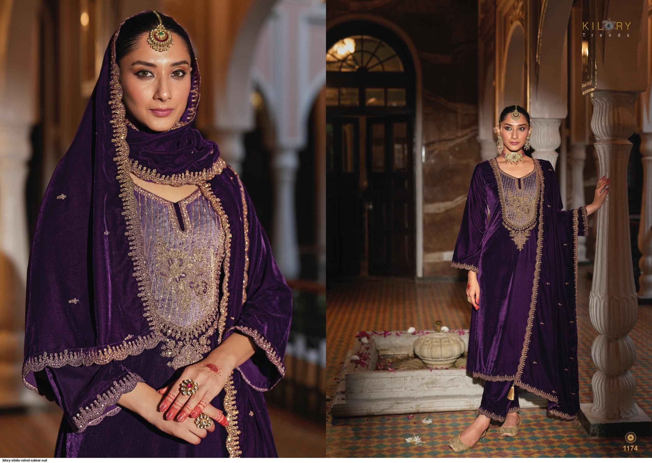 Kilory Trendz Silsila Velvet Dress Material 6 pcs Catalogue