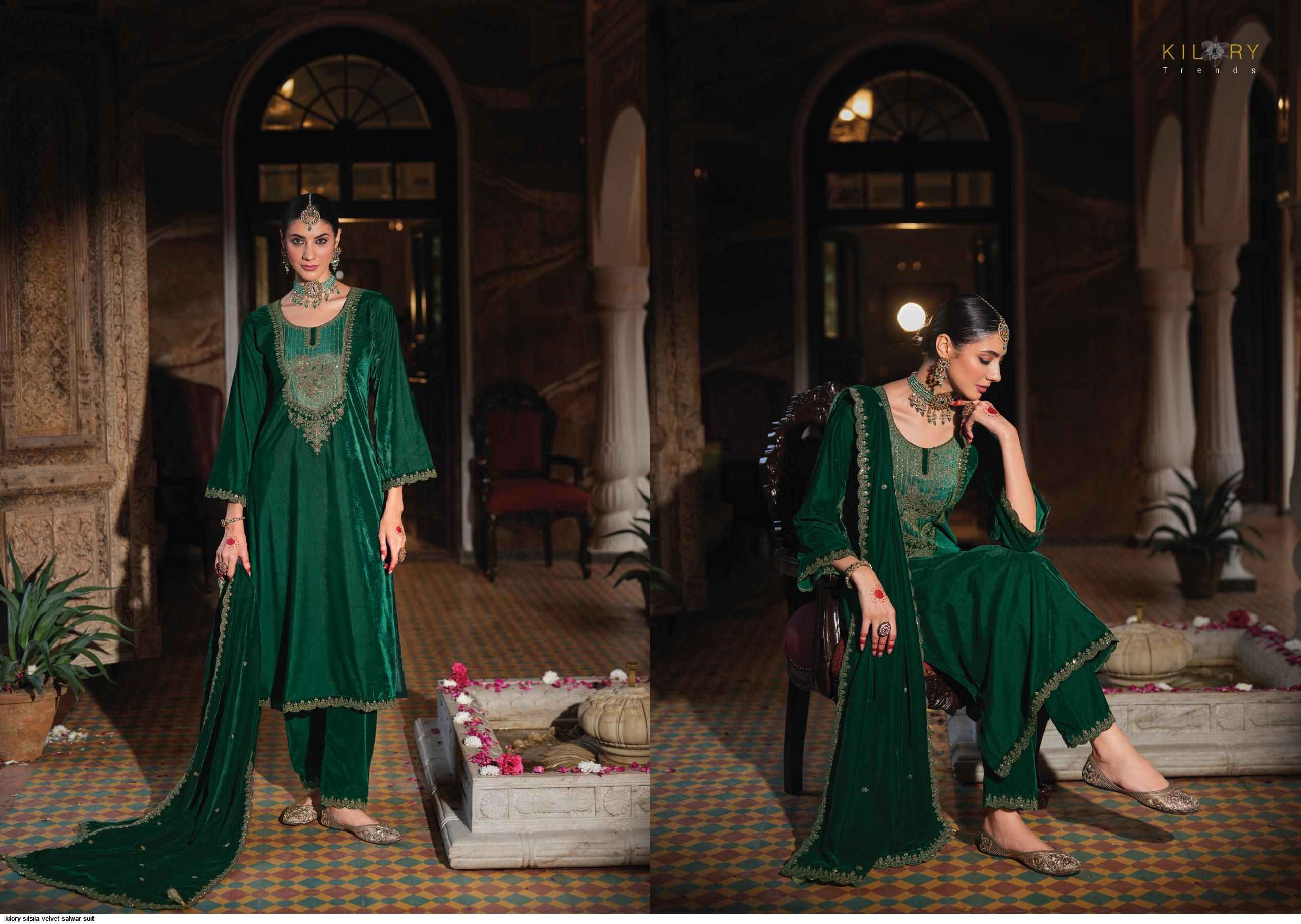Kilory Trendz Silsila Velvet Dress Material 6 pcs Catalogue
