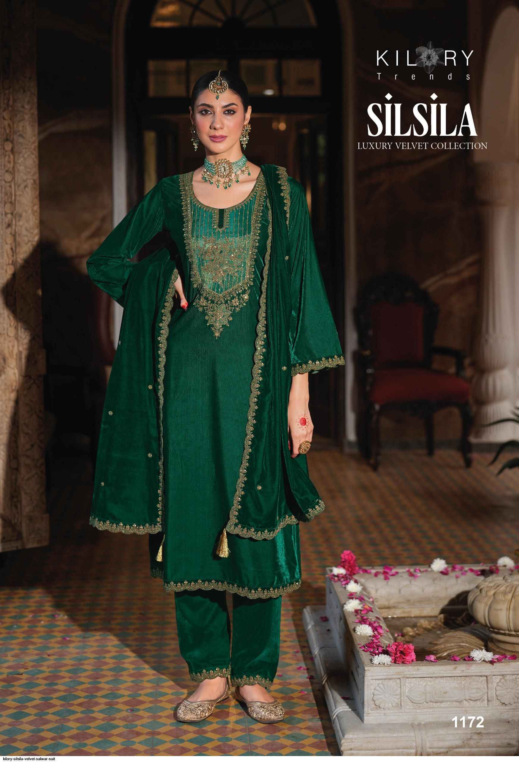 Kilory Trendz Silsila Velvet Dress Material 6 pcs Catalogue