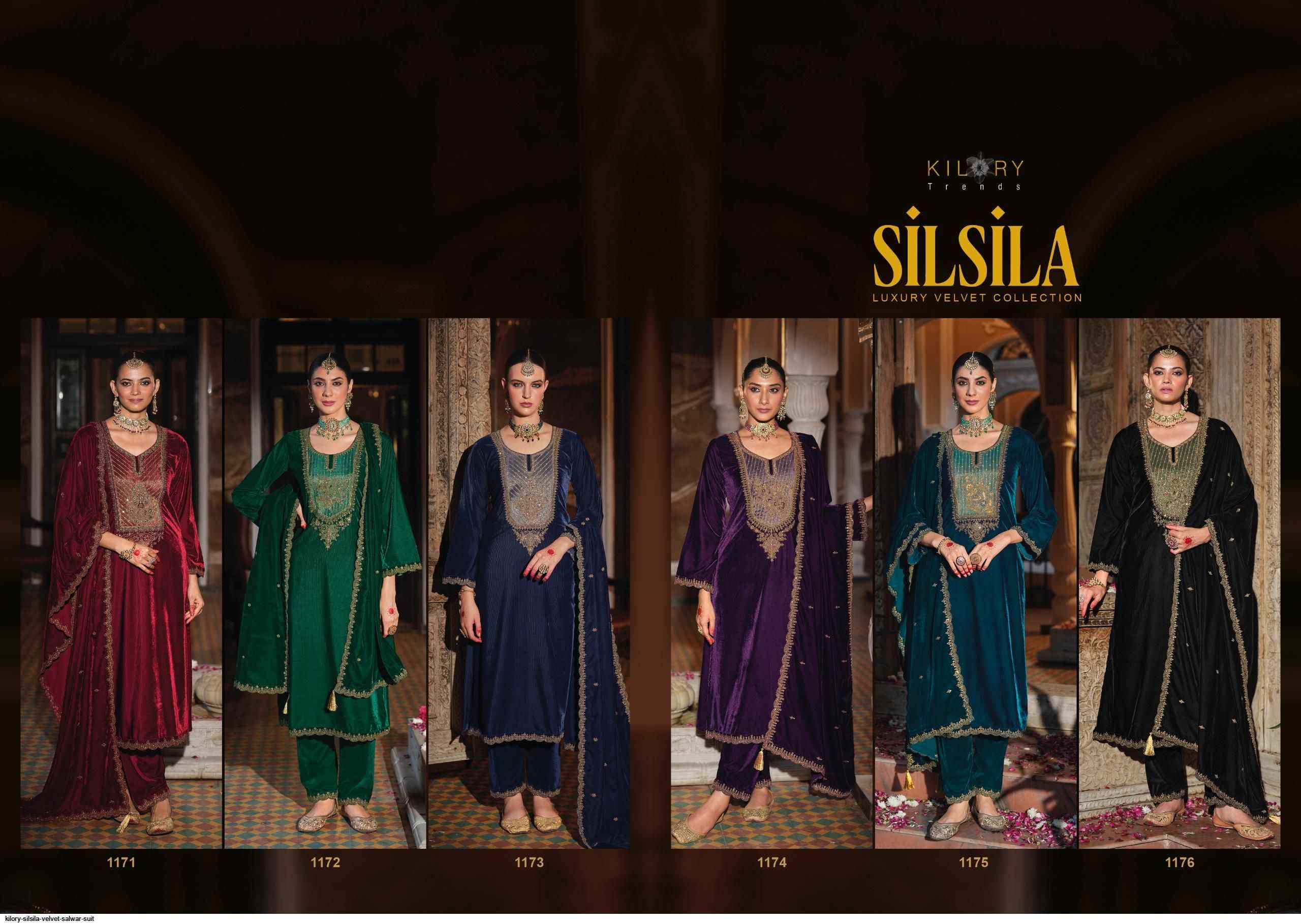 Kilory Trendz Silsila Velvet Dress Material 6 pcs Catalogue