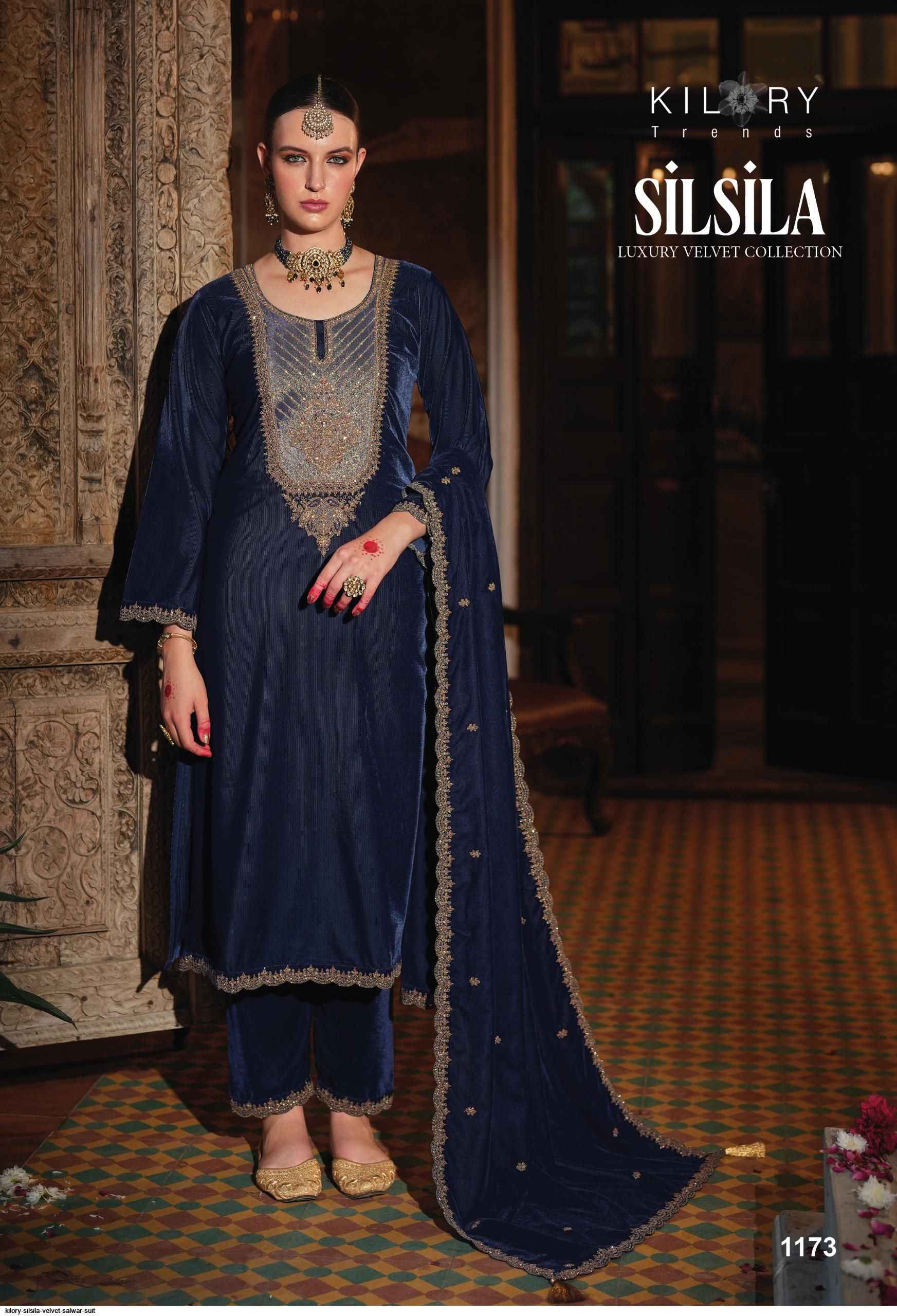 Kilory Trendz Silsila Velvet Dress Material 6 pcs Catalogue
