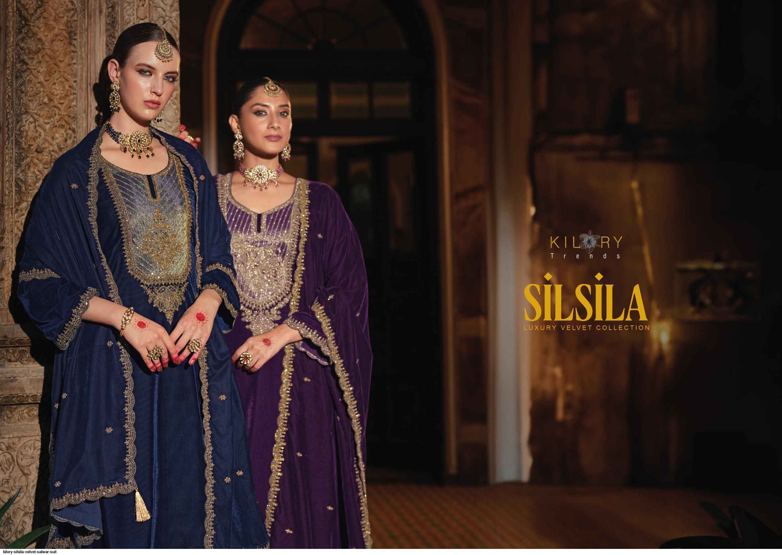 Kilory Trendz Silsila Velvet Dress Material 6 pcs Catalogue