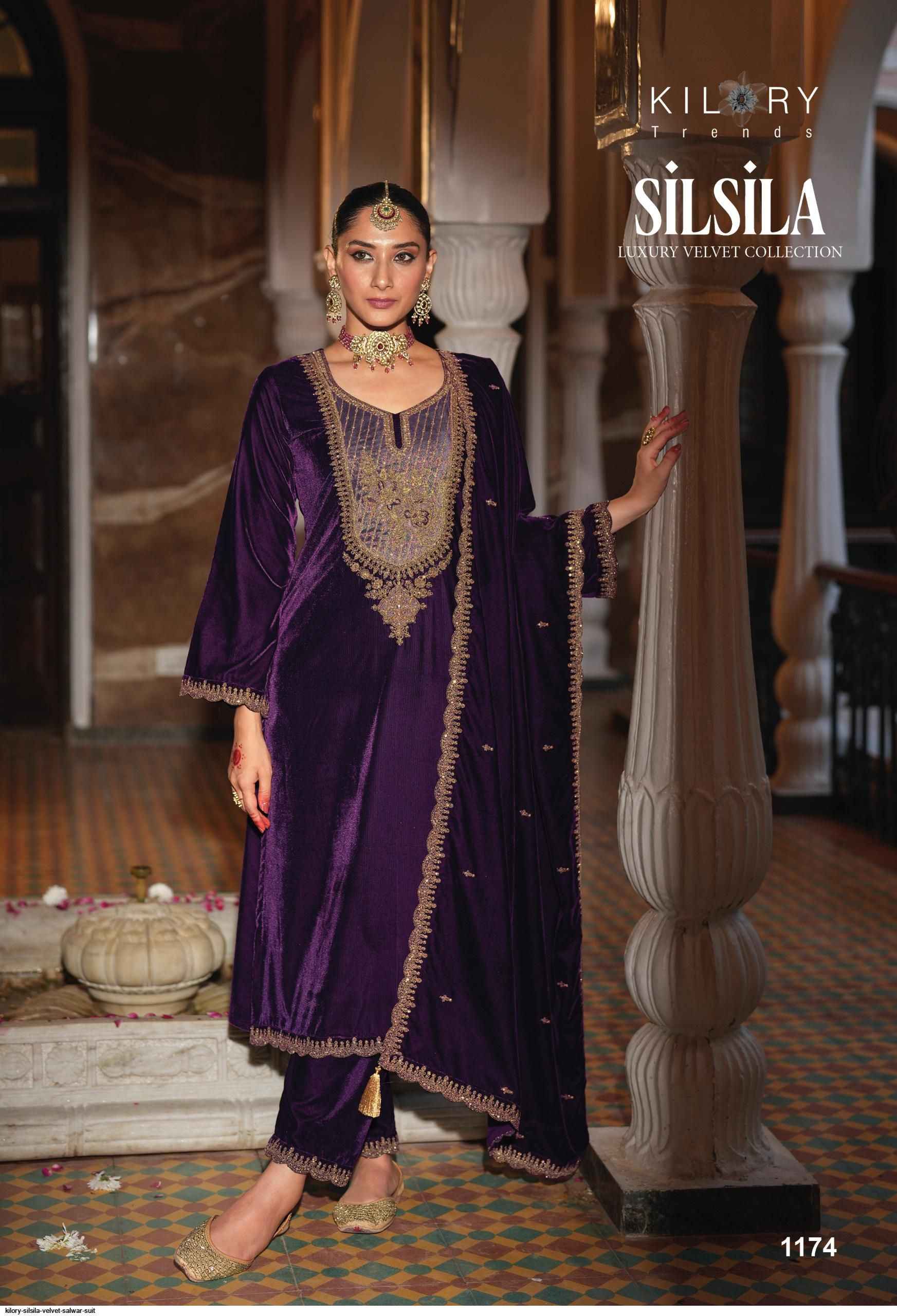 Kilory Trendz Silsila Velvet Dress Material 6 pcs Catalogue