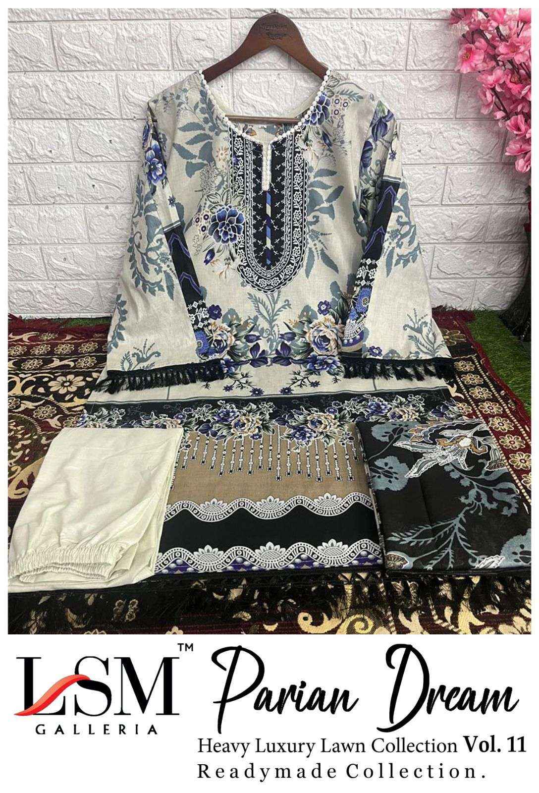 LSM Galleria Parian Dream Vol 11 Readymade Lawn Cotton Dress 6 pcs Catalogu