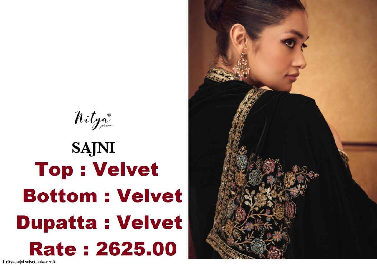 LT Nitya Sajni Velvet Dress Material 5 pcs Catalogue