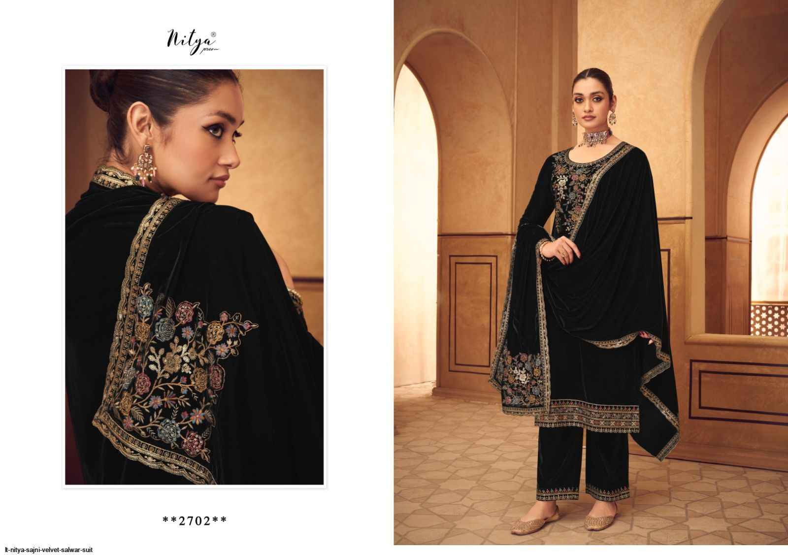 LT Nitya Sajni Velvet Dress Material 5 pcs Catalogue