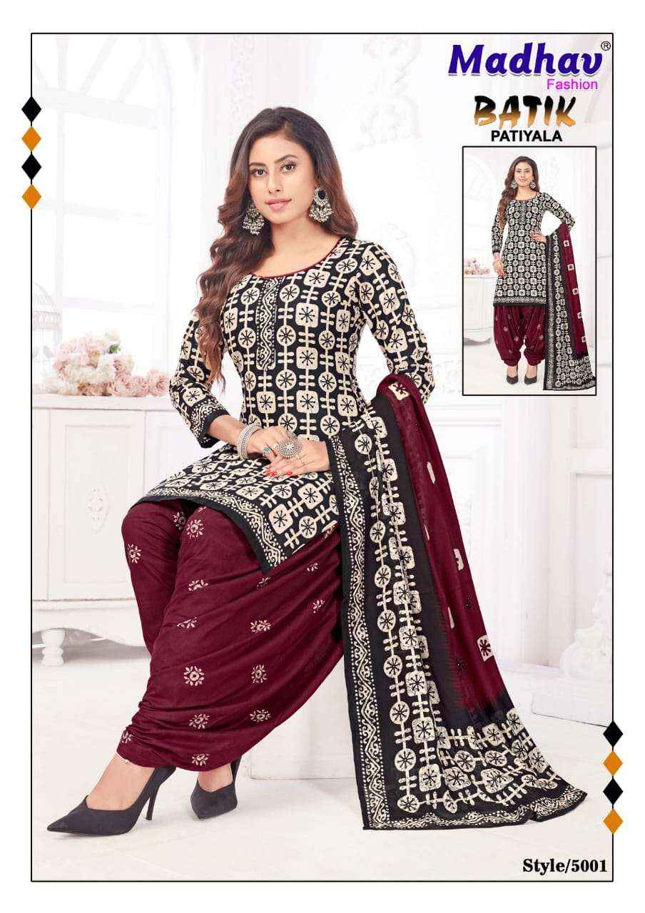 Madhav Fashion Batik Patiyala Vol 5 Cotton Dress Material 10 pcs Catalogue