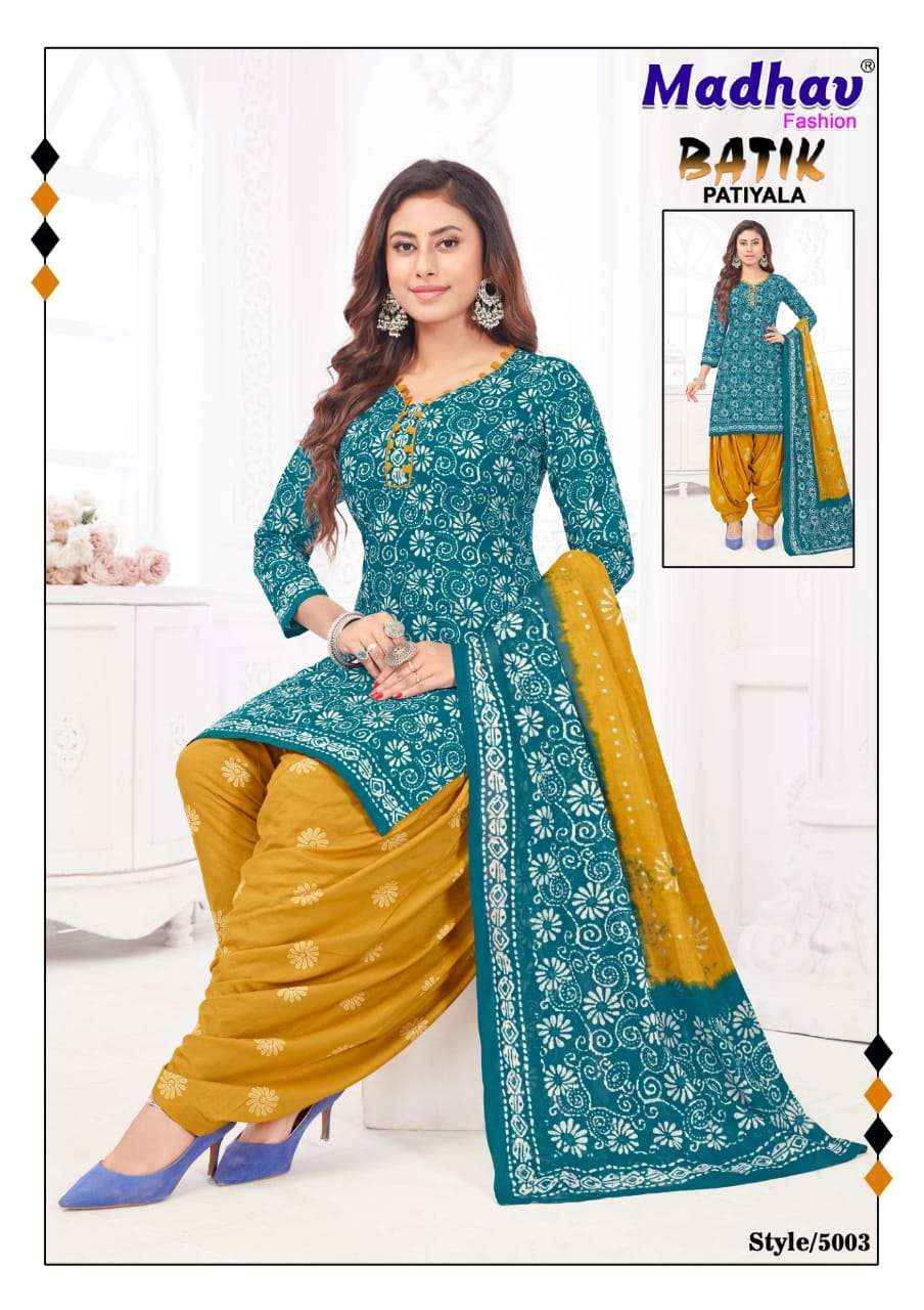 Madhav Fashion Batik Patiyala Vol 5 Cotton Dress Material 10 pcs Catalogue