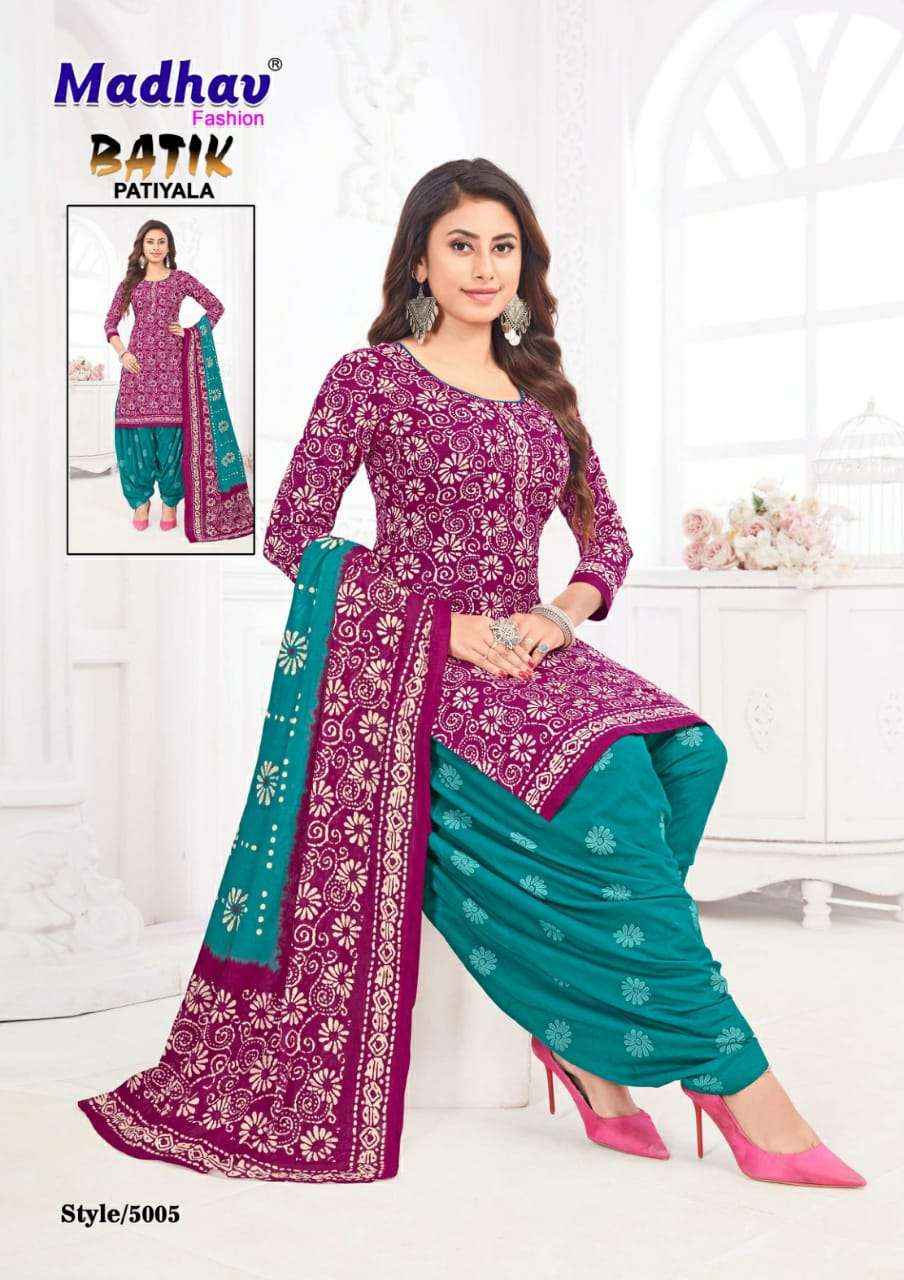 Madhav Fashion Batik Patiyala Vol 5 Cotton Dress Material 10 pcs Catalogue