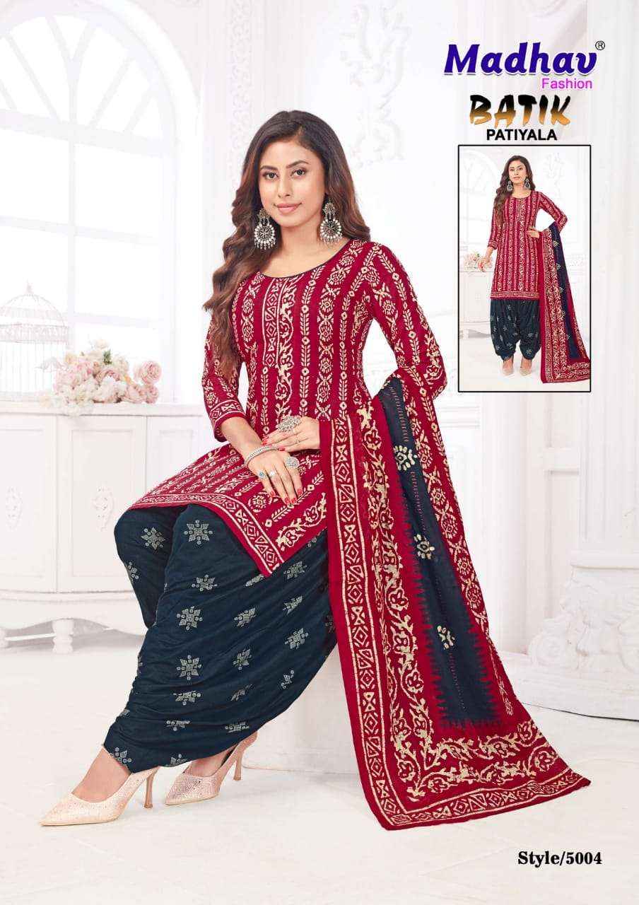 Madhav Fashion Batik Patiyala Vol 5 Cotton Dress Material 10 pcs Catalogue