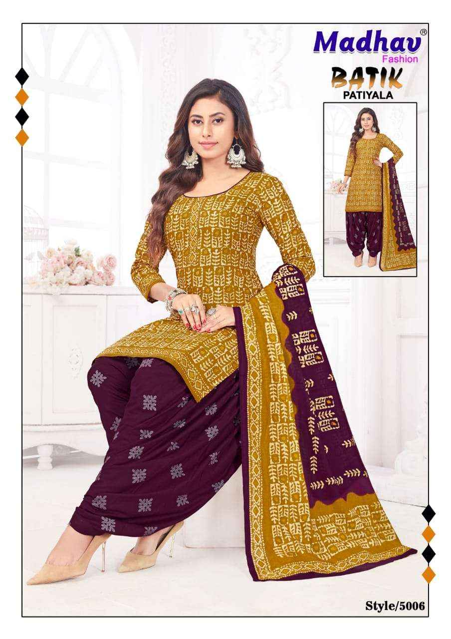 Madhav Fashion Batik Patiyala Vol 5 Cotton Dress Material 10 pcs Catalogue